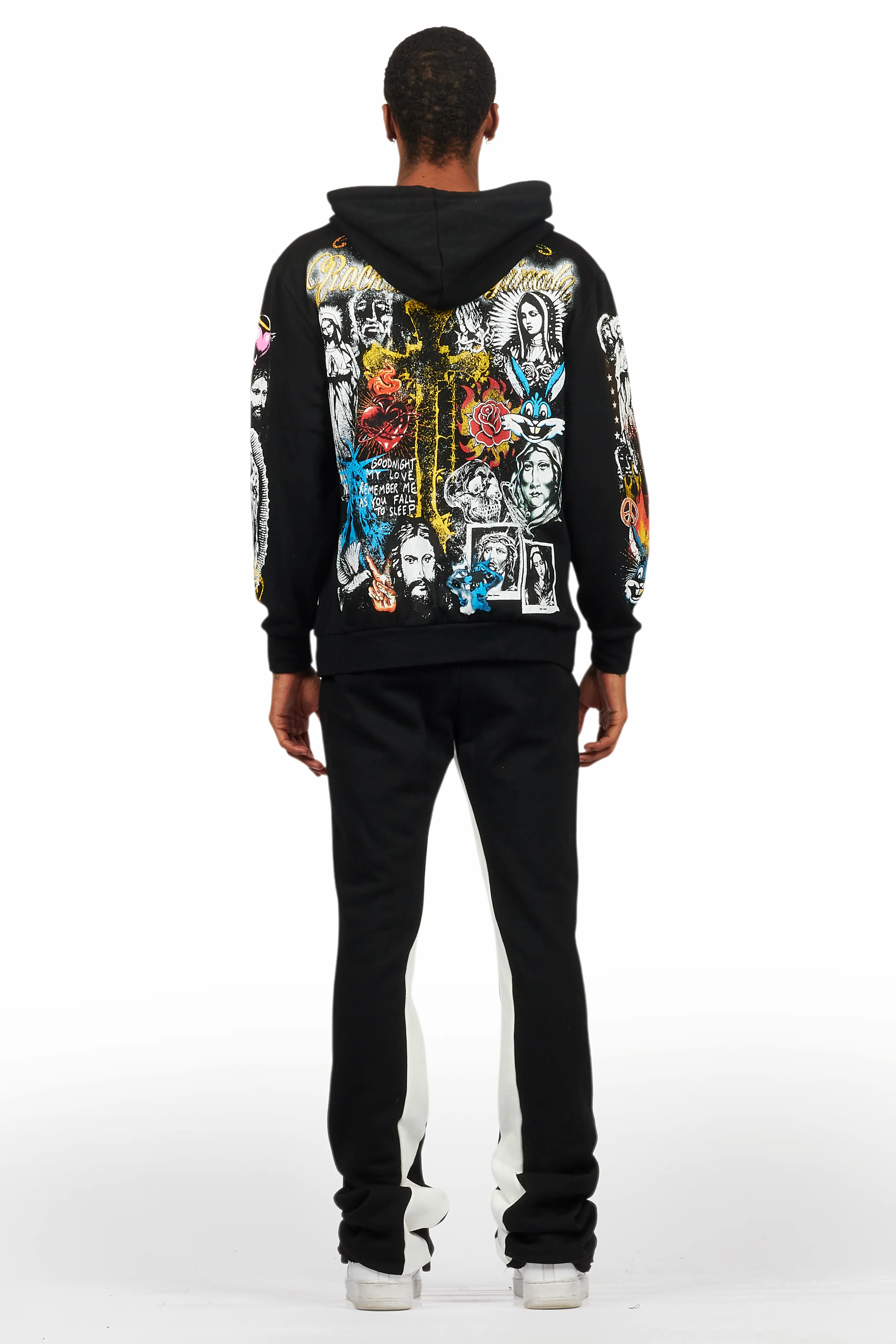 Santos Black Hoodie/Baggy Track Pant Set - Image 4