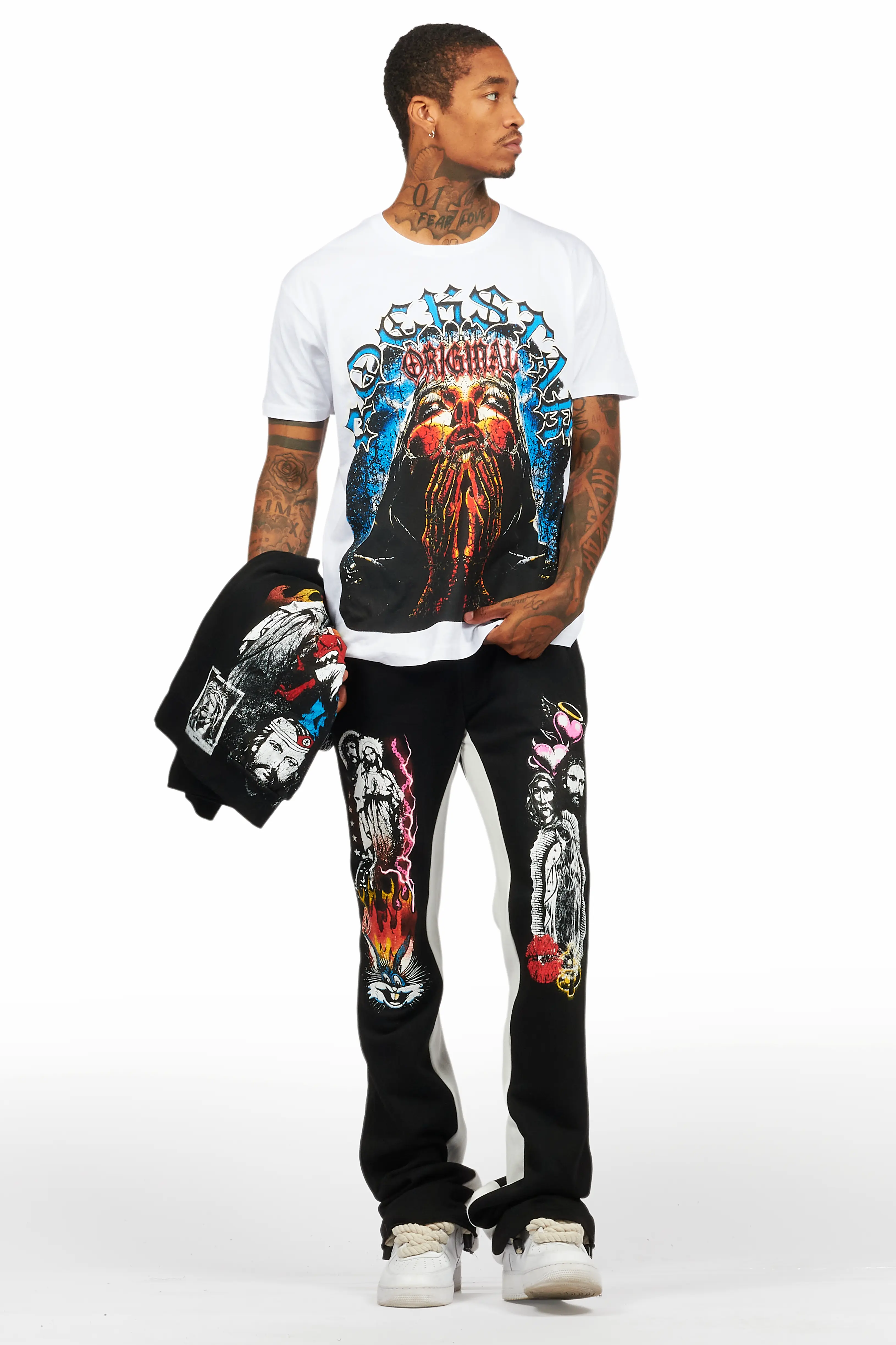 Santos Black Hoodie/Baggy Track Pant Set - Image 6