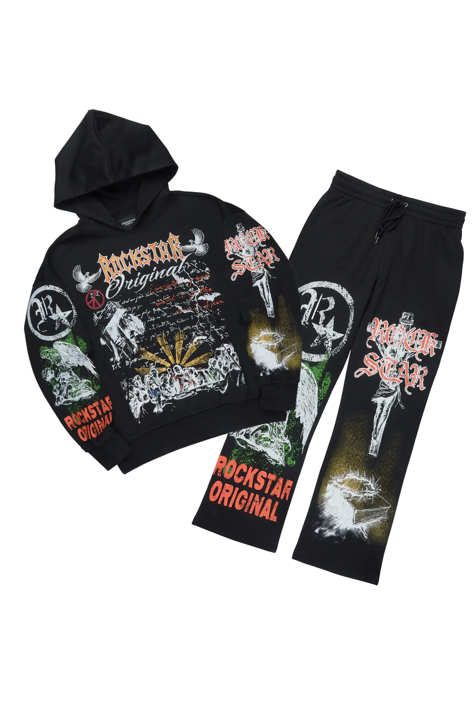 Suppersketch Black Hoodie/Baggy Pant Track Set