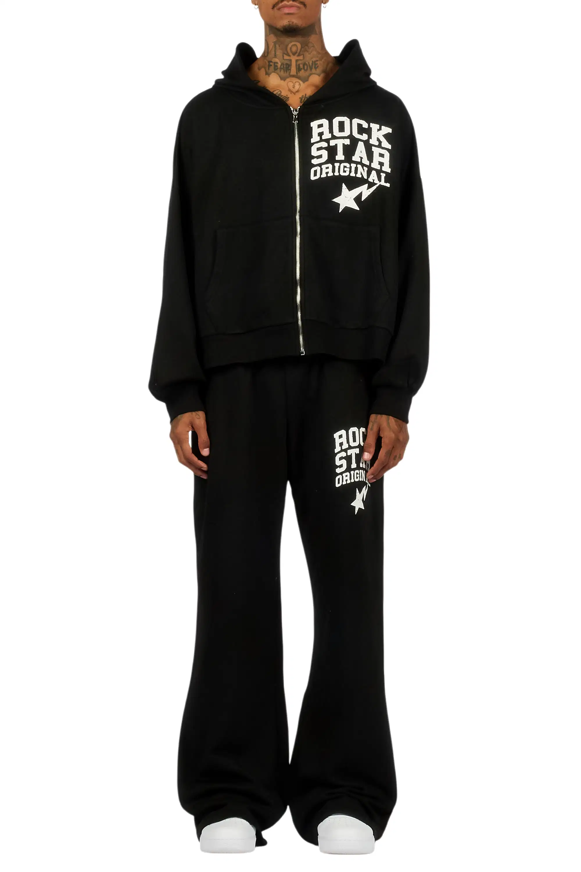 Staple Black Hoodie Baggy Fit Pant Track Set - Image 8