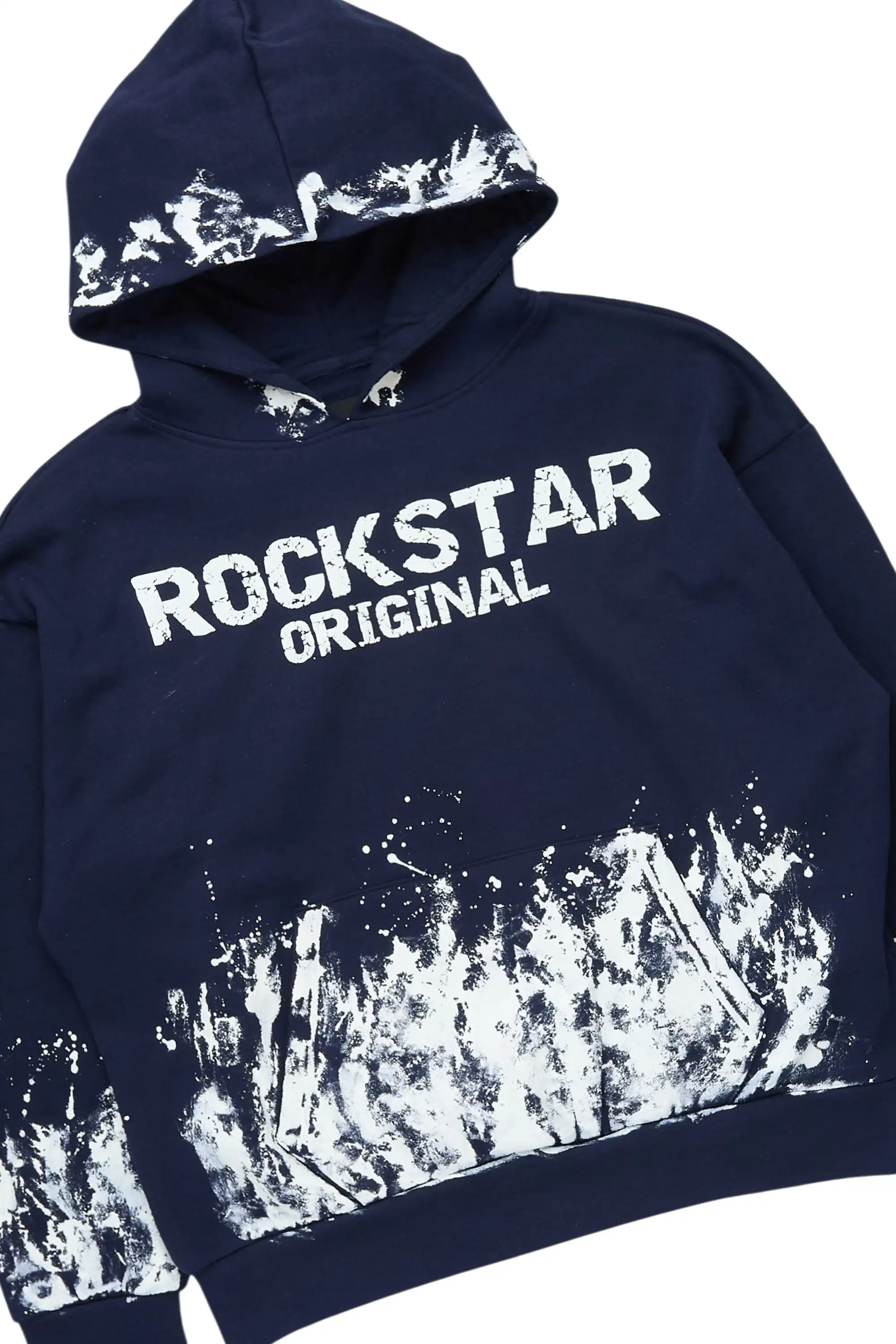Hukon Navy/White Hoodie Relaxed Track Set - Image 6