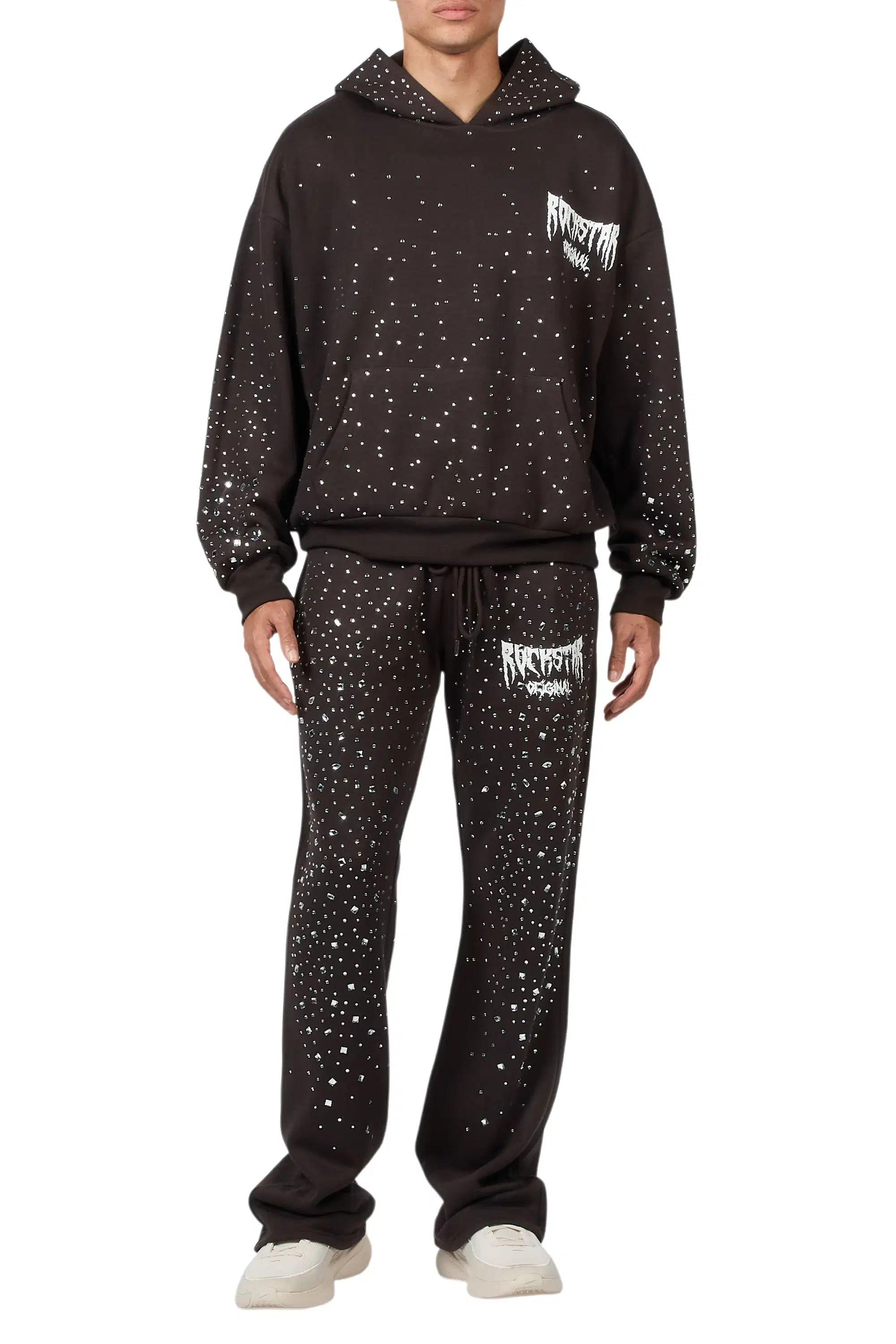 Twinkle Iron/Clear Rhinestone Hoodie Relaxed Track Set - Image 11