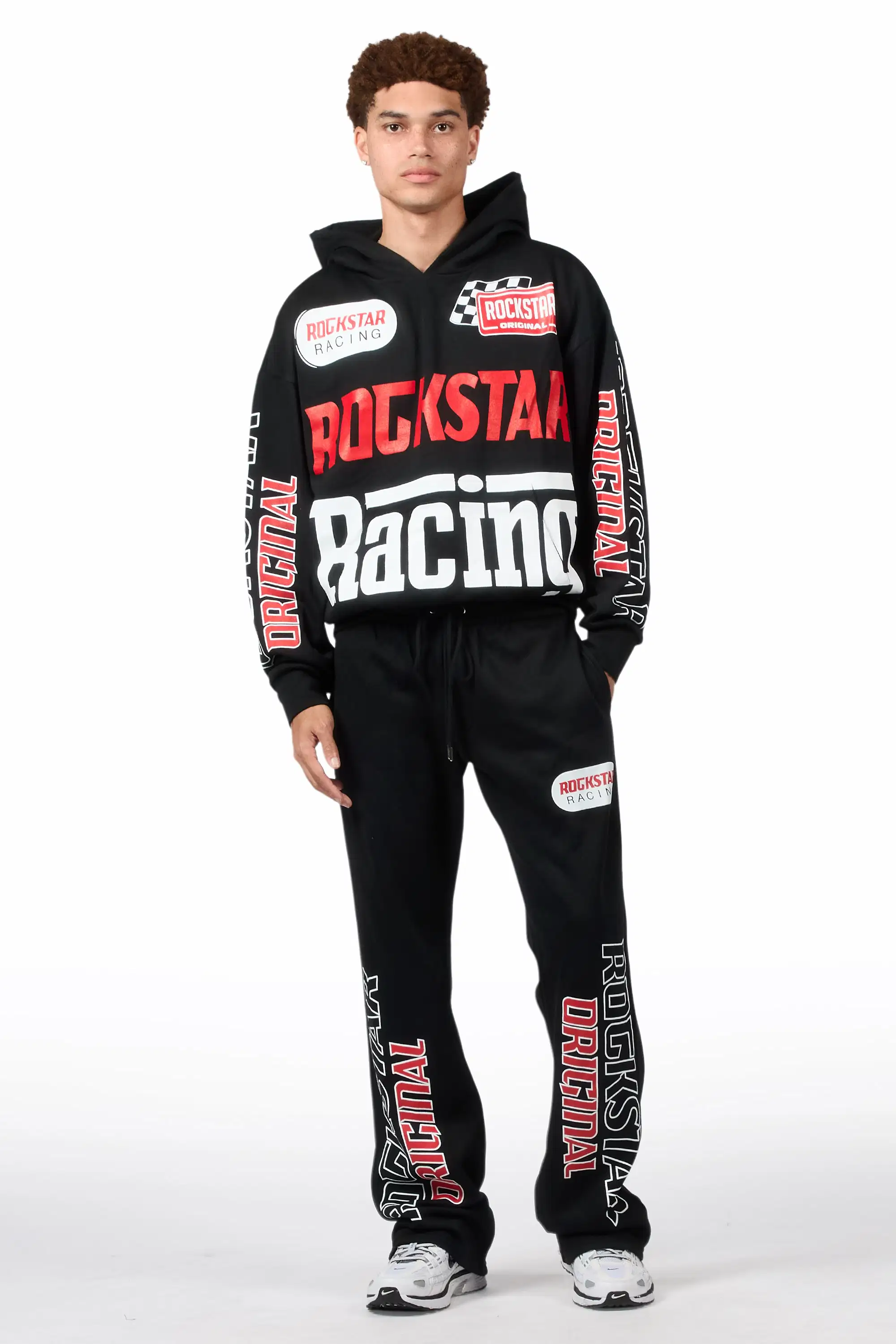 Spiller Black Hoodie Relaxed Track Set - Image 2
