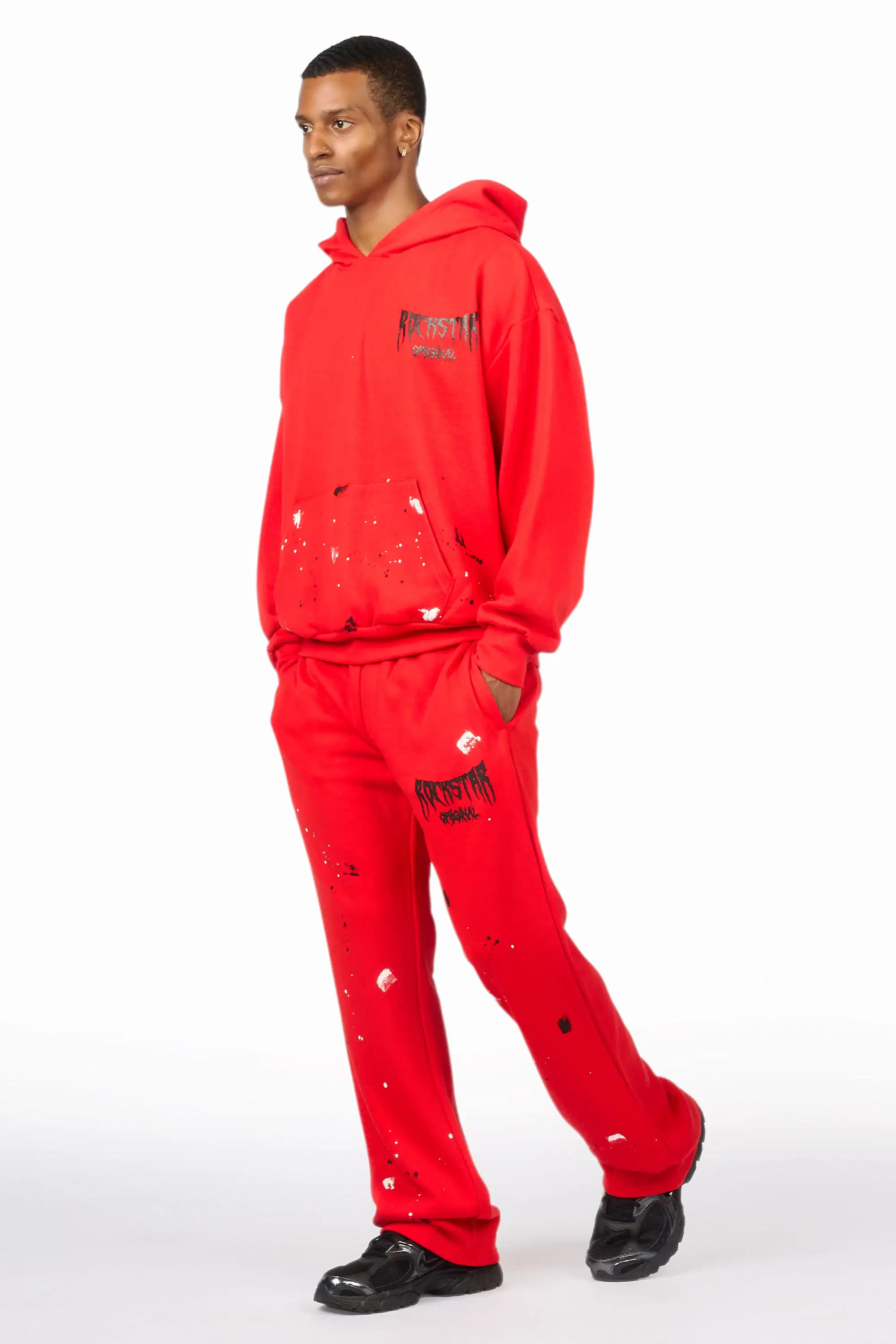 Twinkle Red/Black Hoodie Relaxed Track Set - Image 9