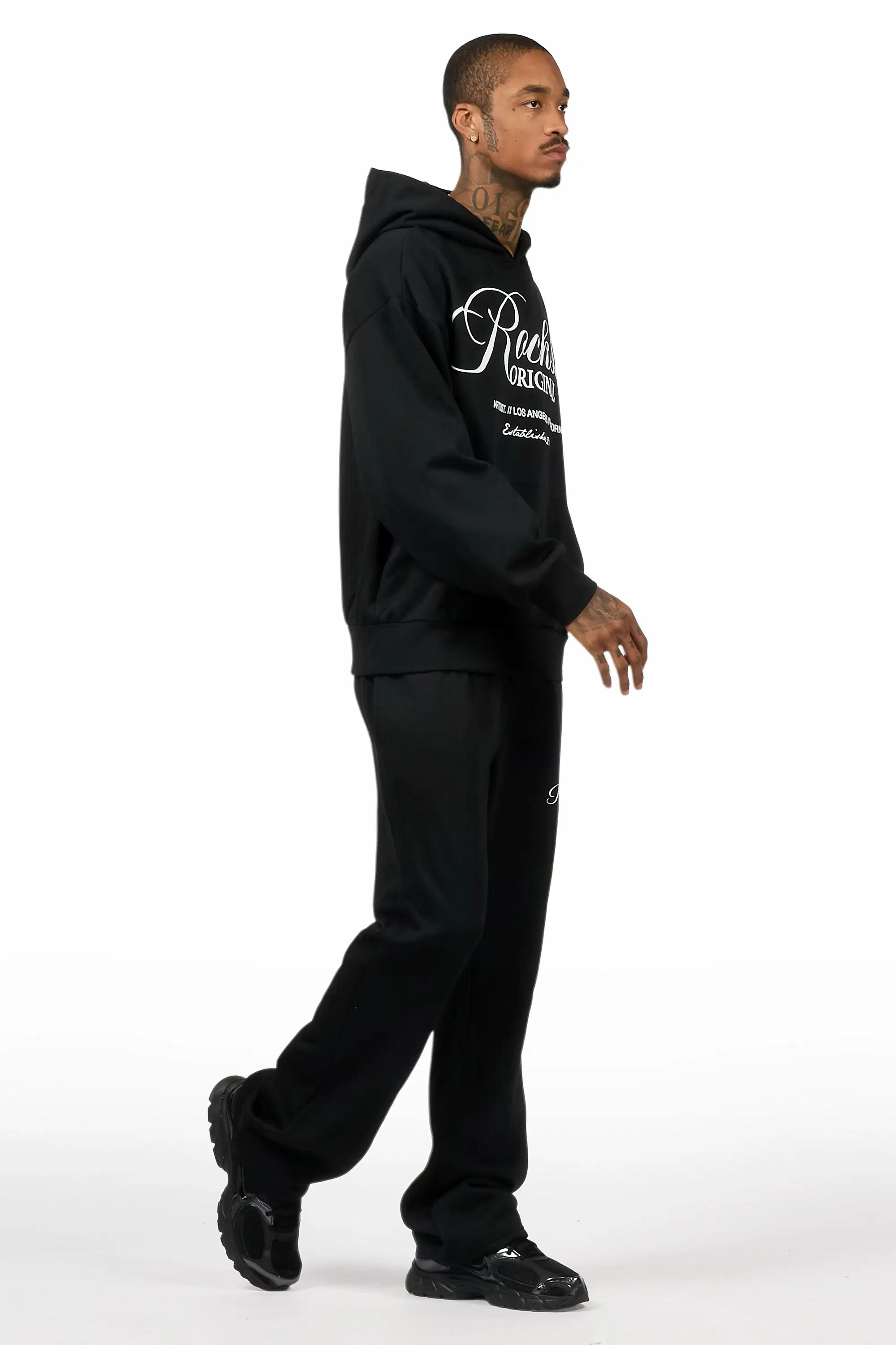 Cero Black Hoodie Relaxed Track Set - Image 3