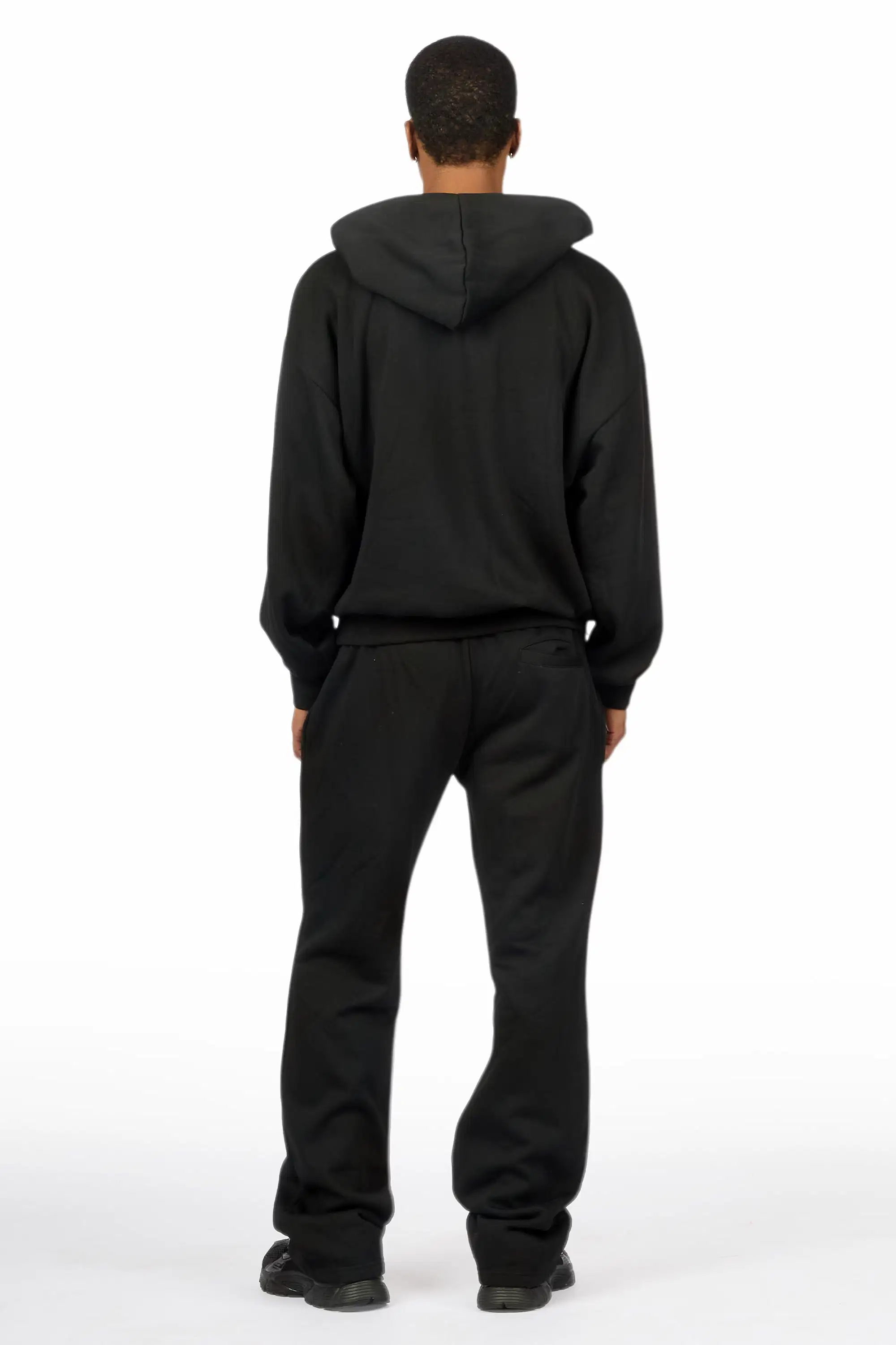 Stori Black/White Hoodie Relaxed Track Set - Image 4