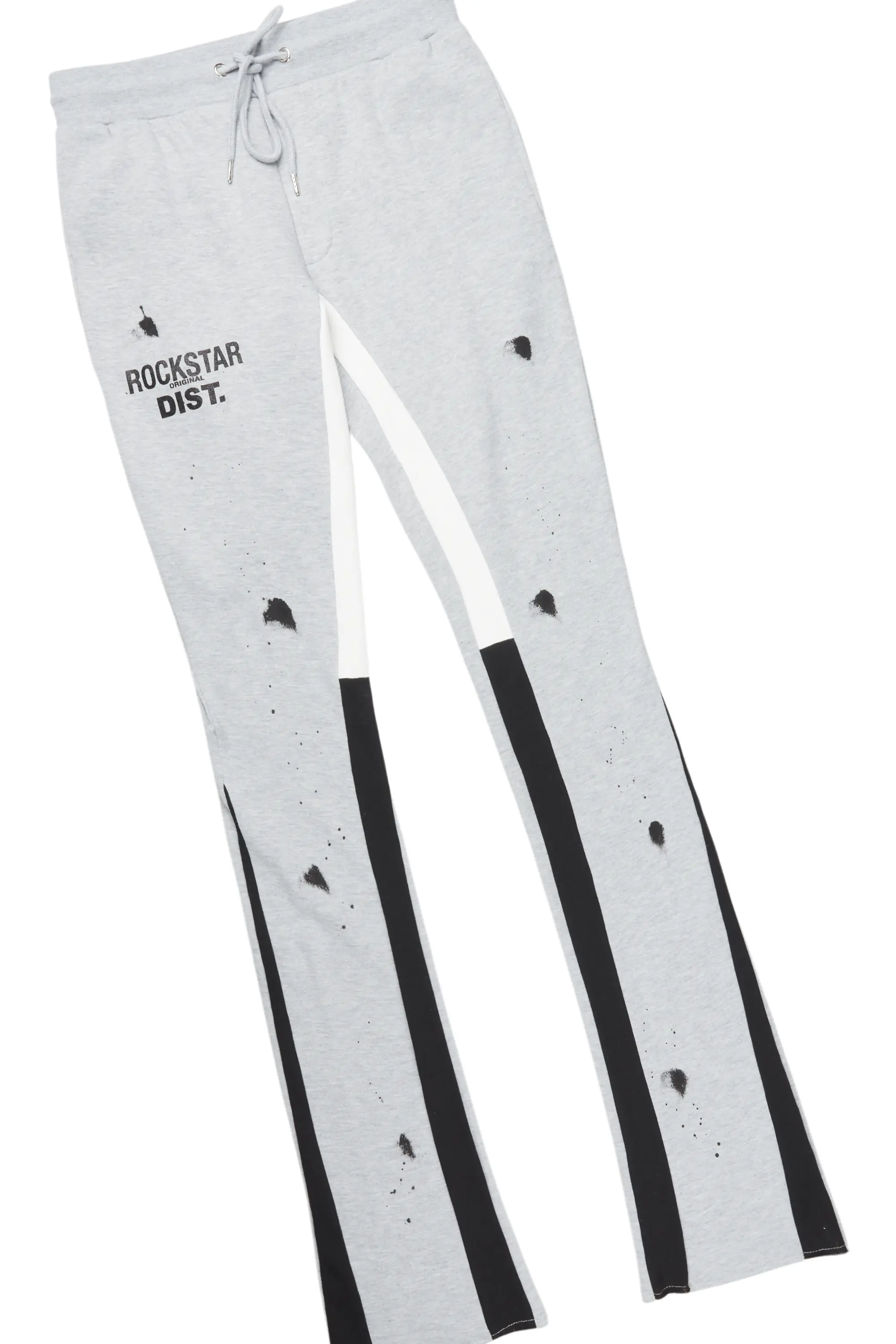 Raffer Grey/White Hoodie/Stacked Flare Pant Set - Image 4