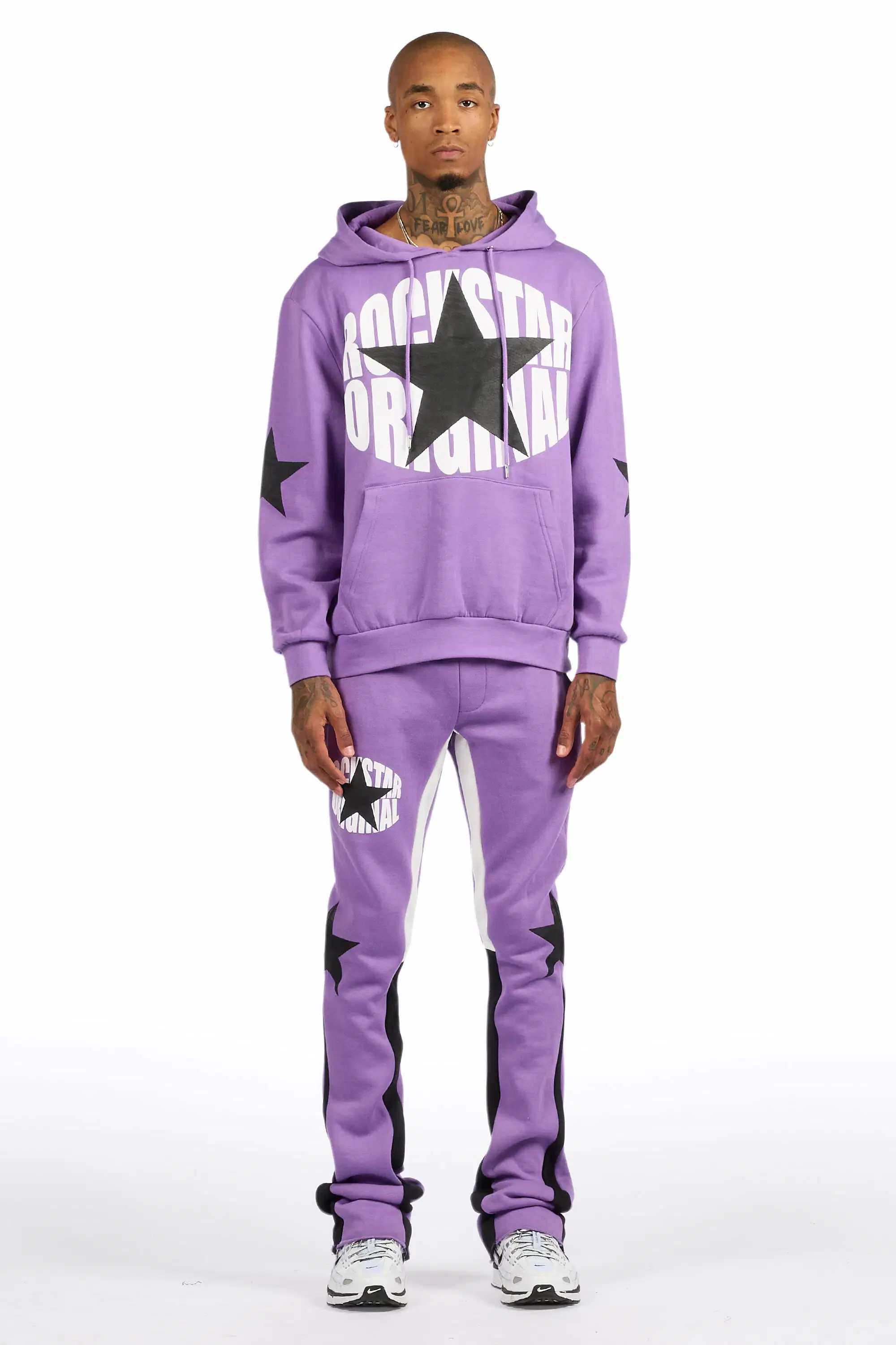 States Purple Hoodie Stacked Flare Track Set - Image 2