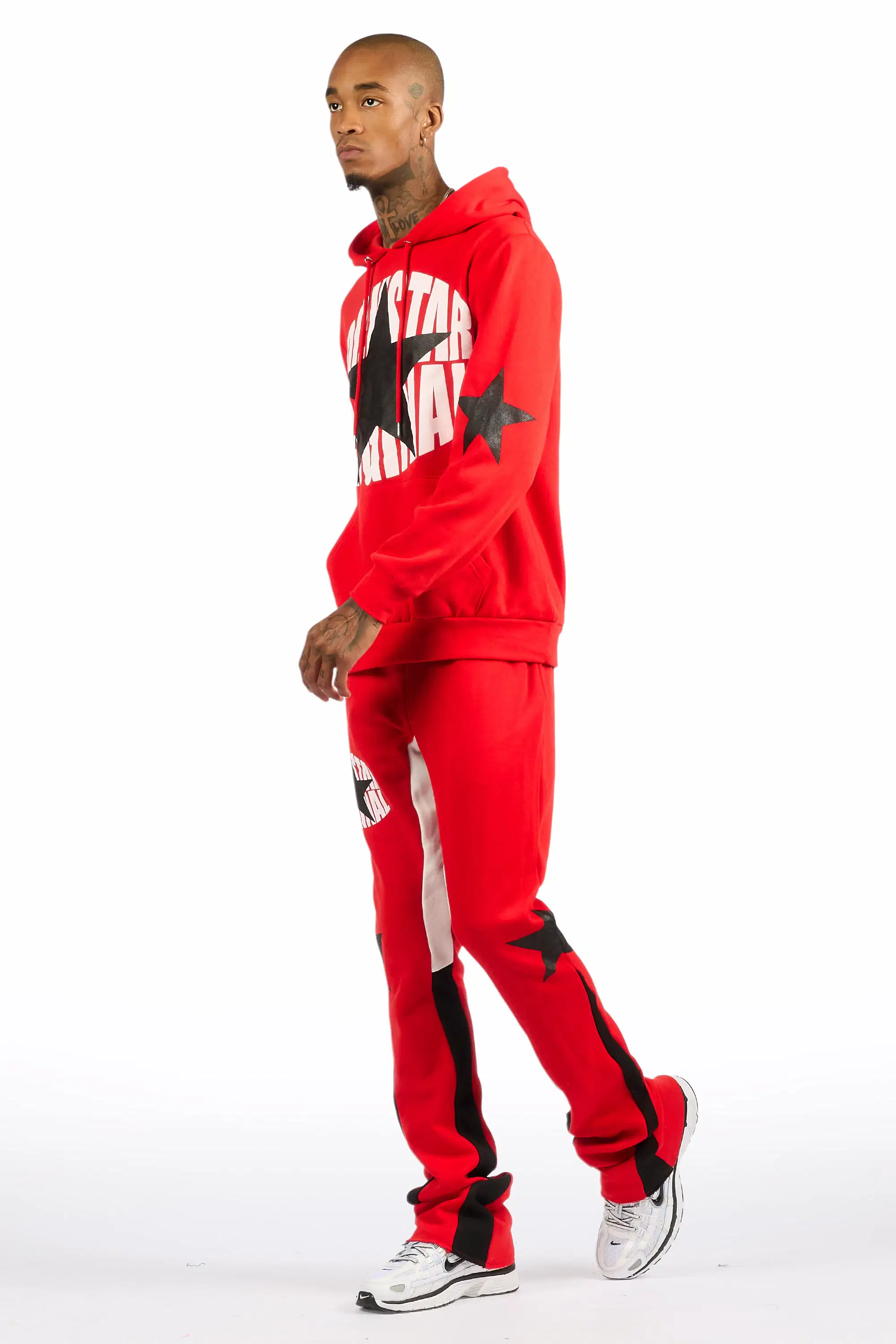 States Red/Black Hoodie Stacked Flare Track Set - Image 5