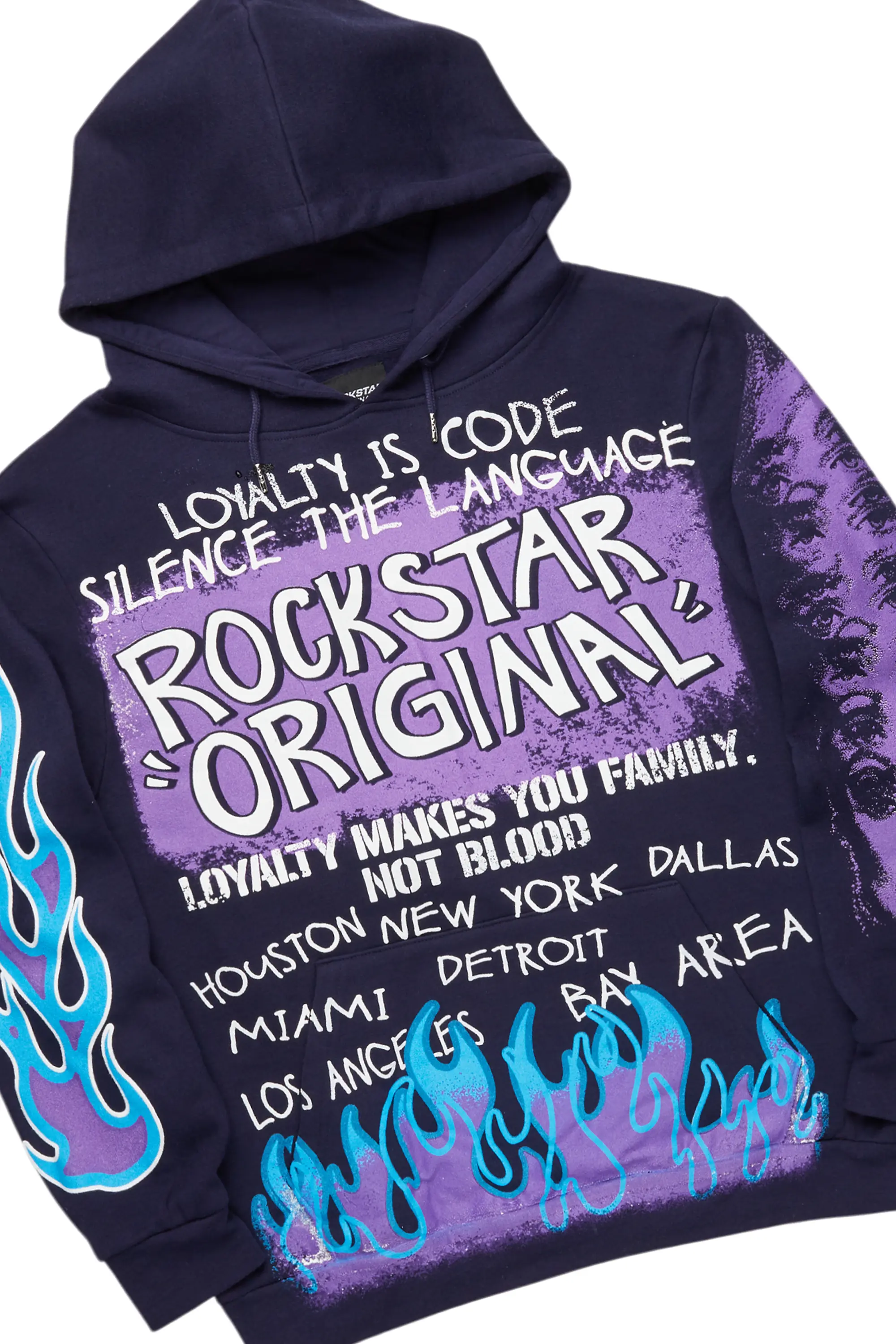 Beno Navy Stacked Flare Hoodie Track Set - Image 7