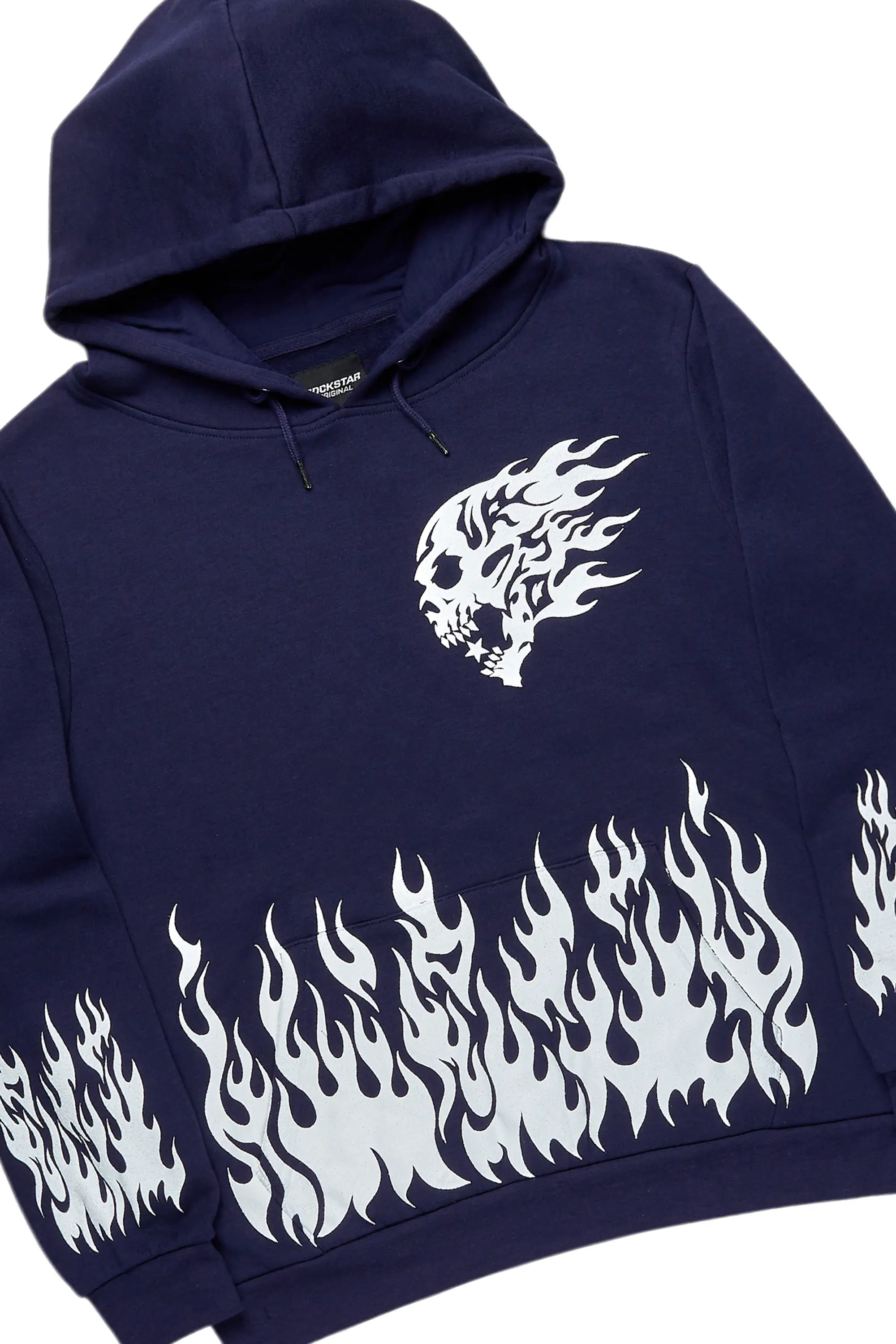 Bubble Navy Stacked Flare Hoodie Track Set - Image 7