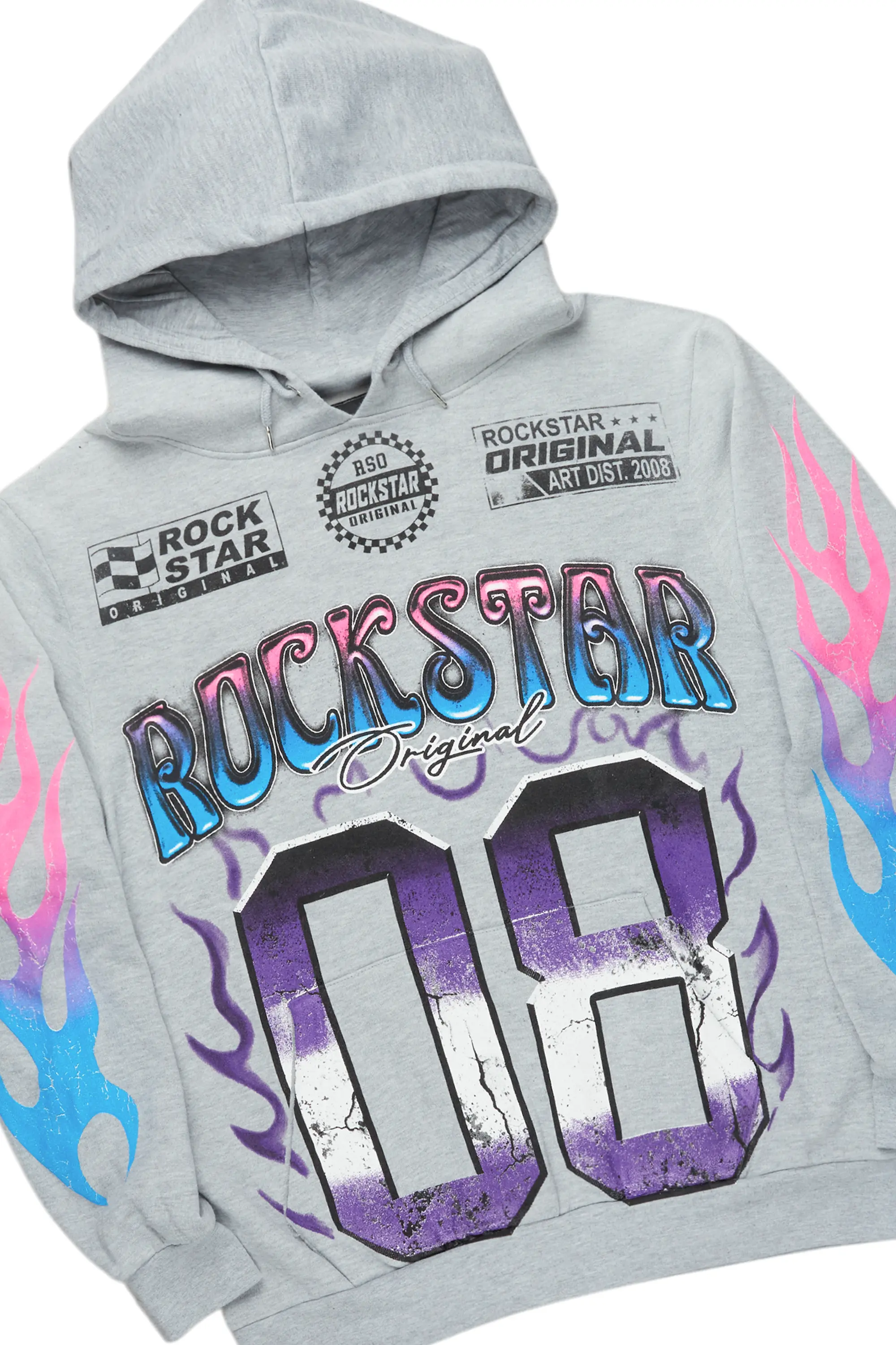 Quito Heather Grey Stacked Flare Hoodie Track Set - Image 7