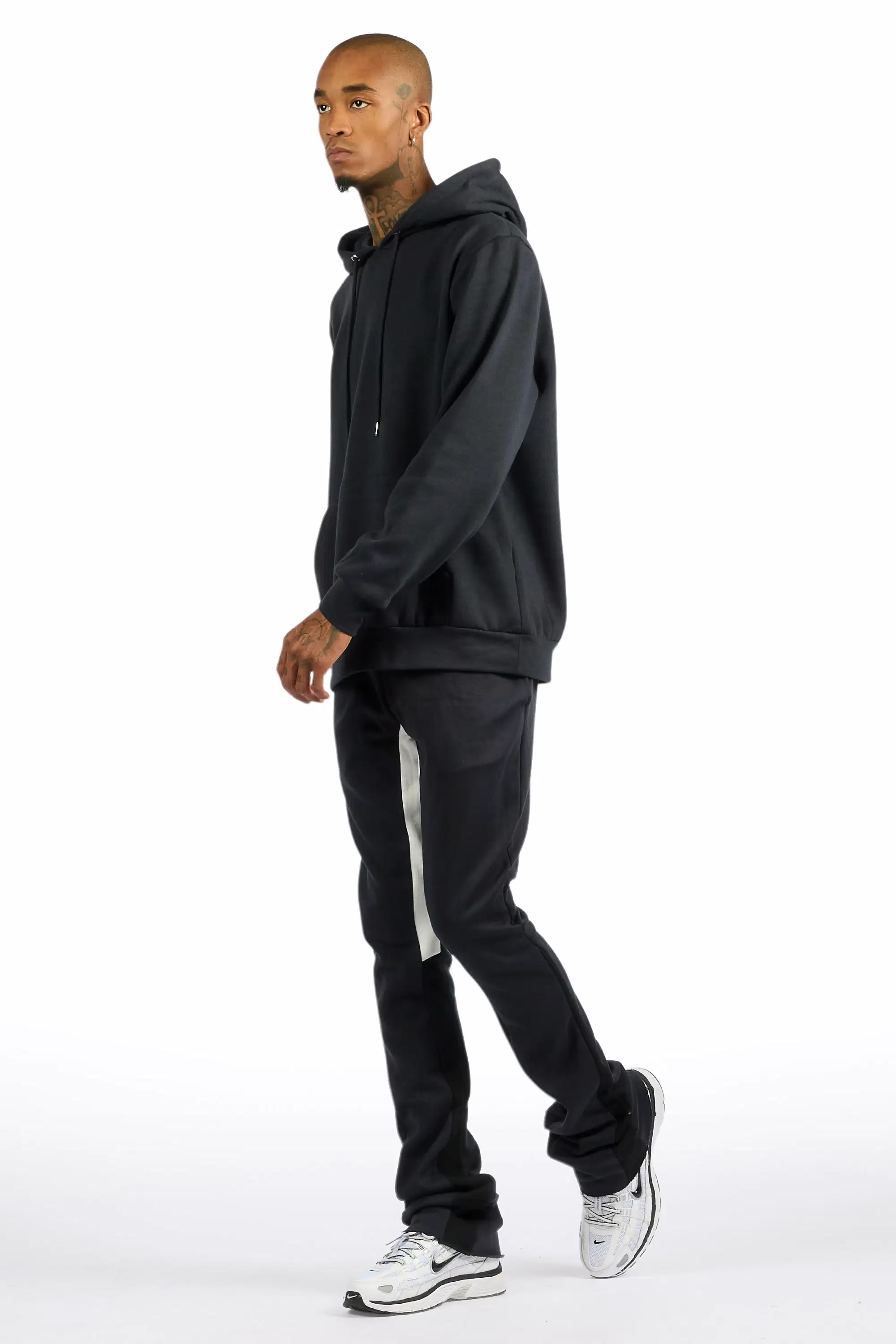 Basic Charcoal Hoodie/Stacked Flare Track Set - Image 5