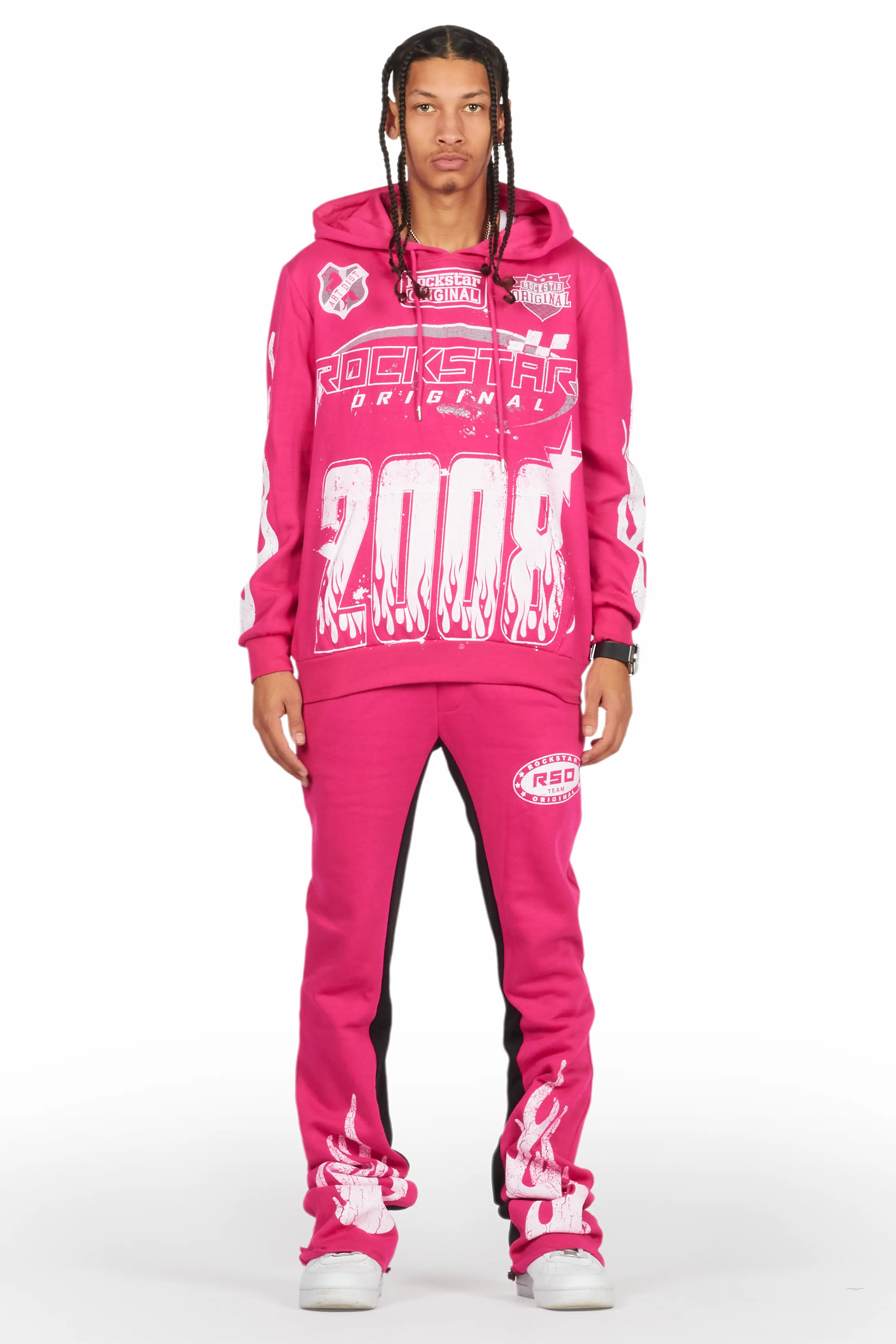 Amos Fuchsia Hoodie/Baggy Track Pant Set - Image 2