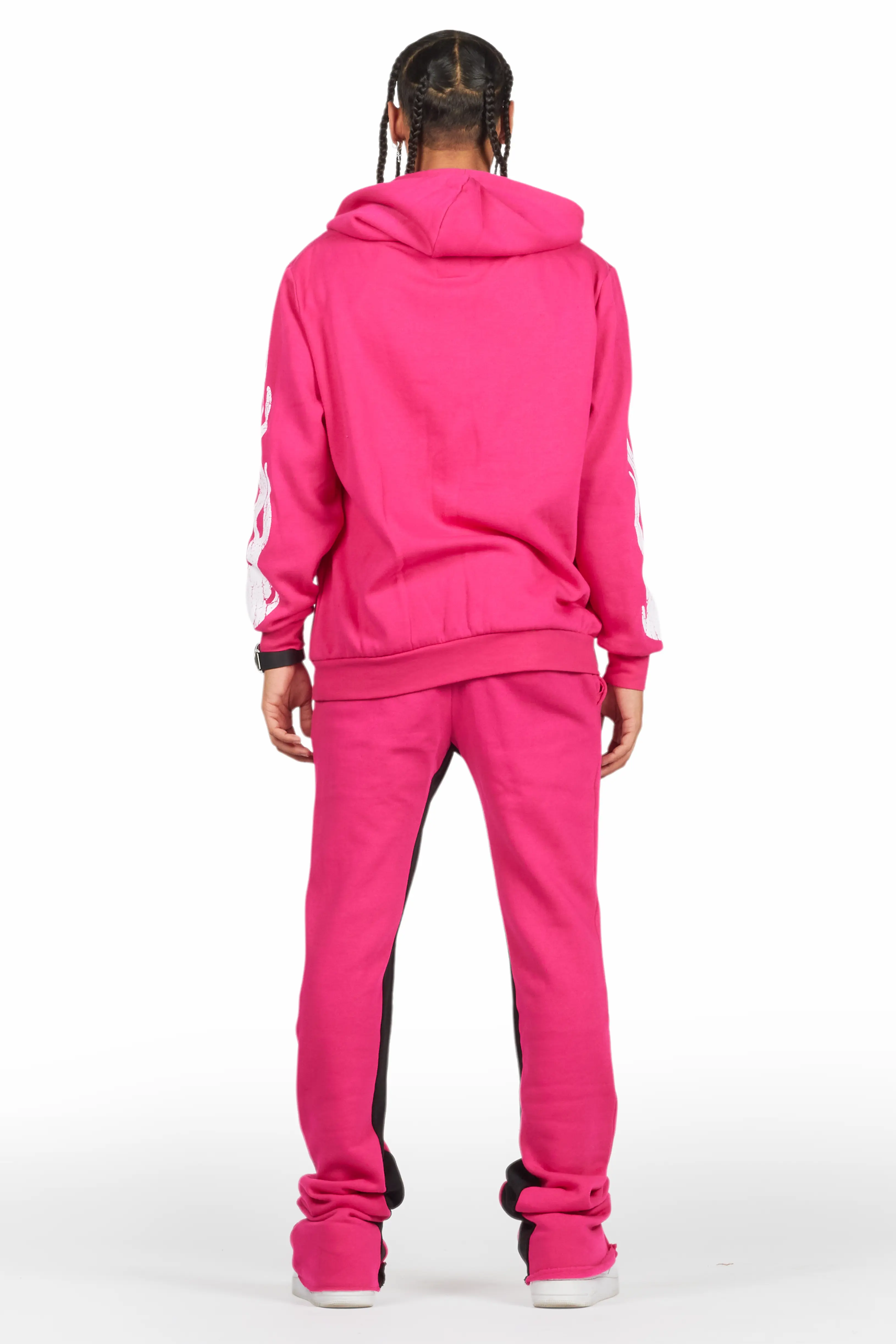 Amos Fuchsia Hoodie/Baggy Track Pant Set - Image 4
