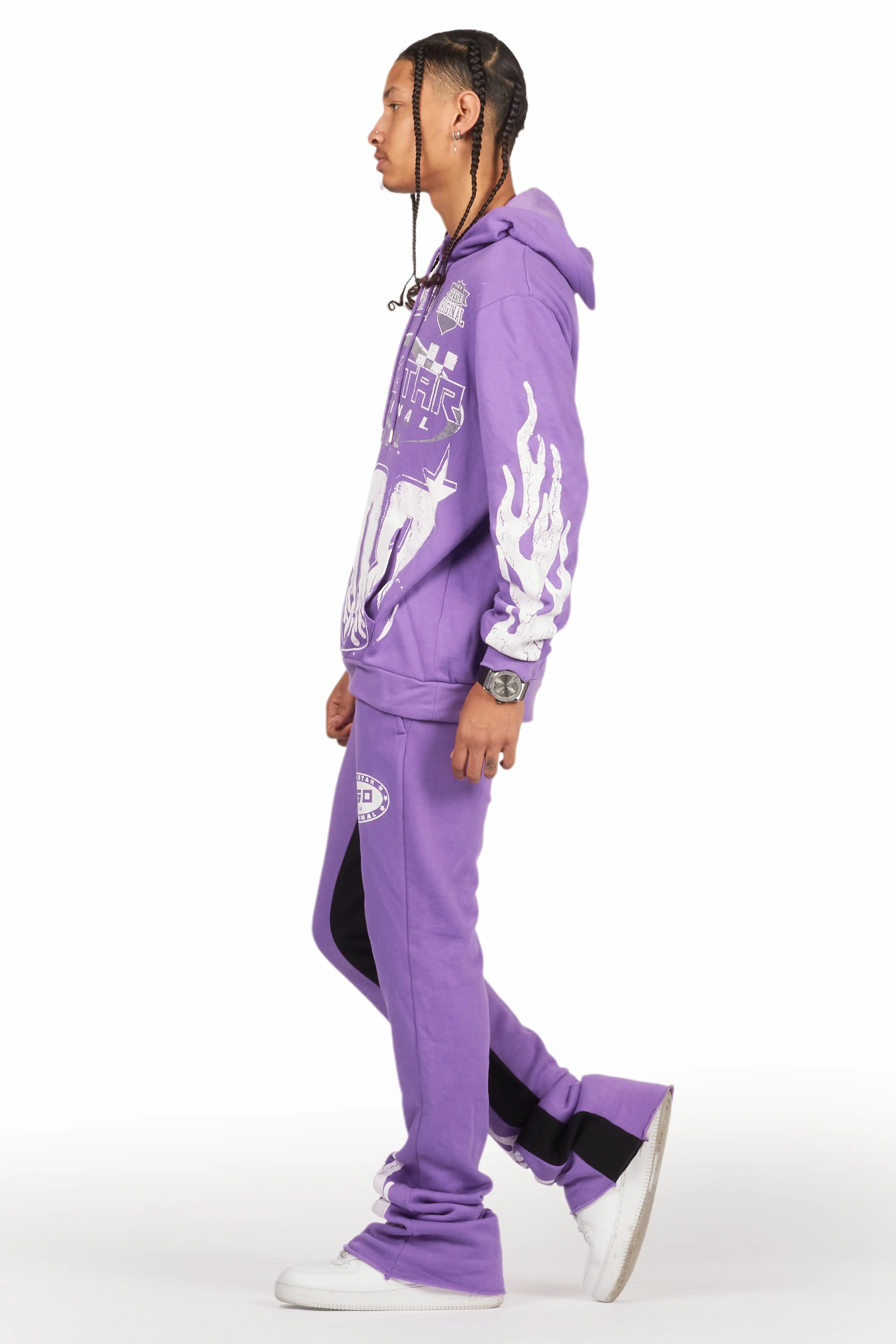 Amos Purple Hoodie/Baggy Track Pant Set - Image 5