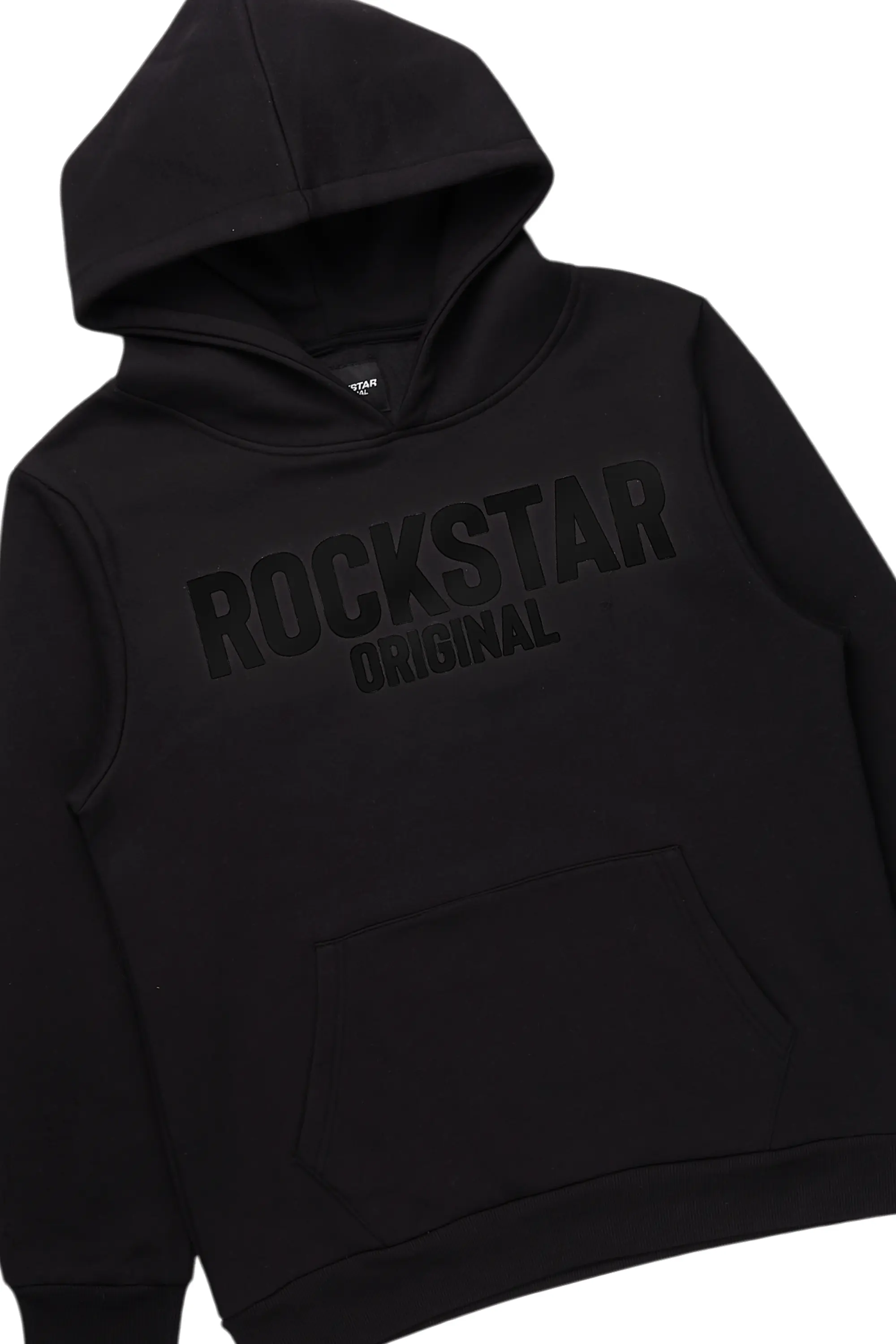 Sana Black/Black Hoodie/Stacked Flare Track Pant Set - Image 7