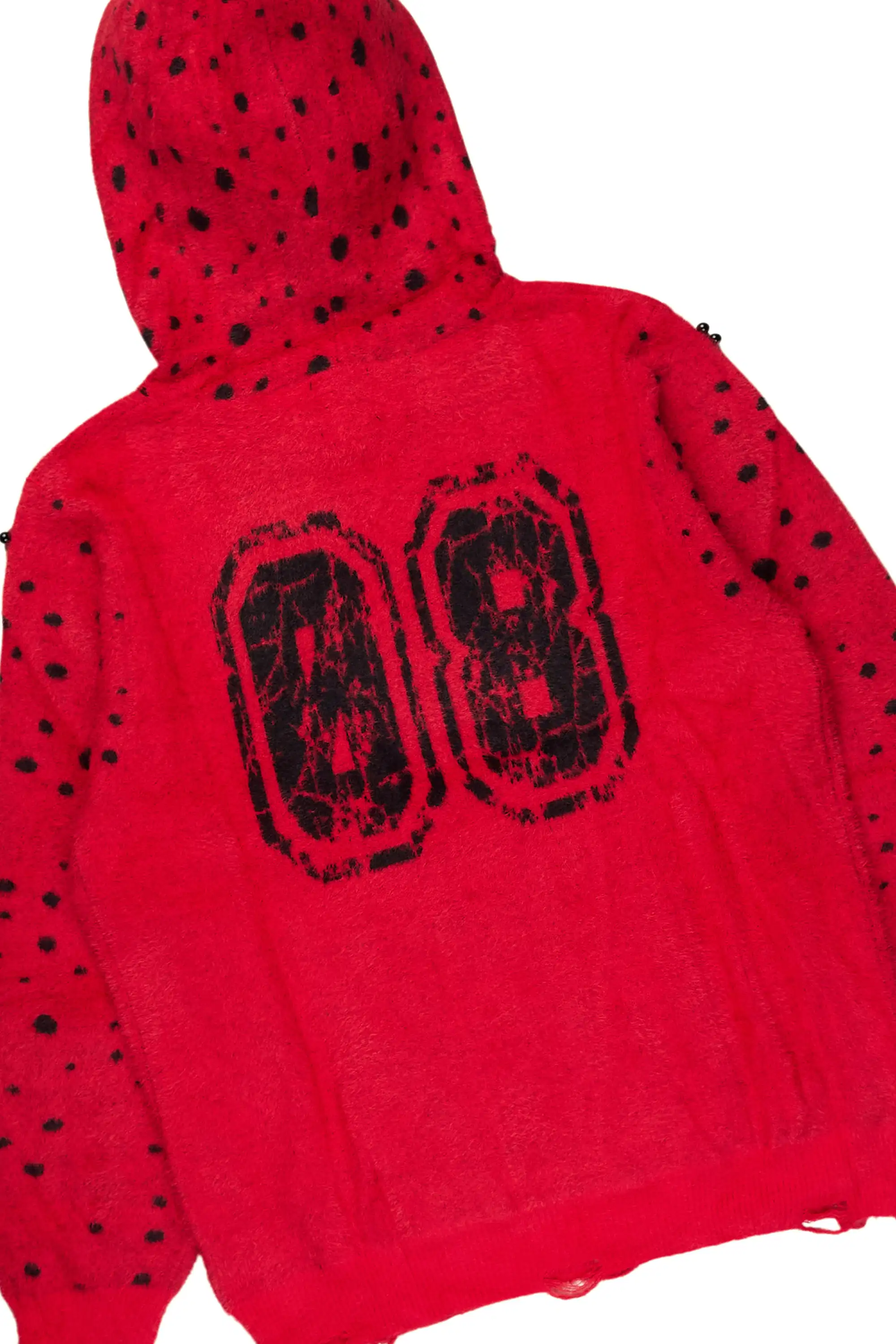 Peril Red Pearl Stone Hoodie Stacked Flare Track Set - Image 7