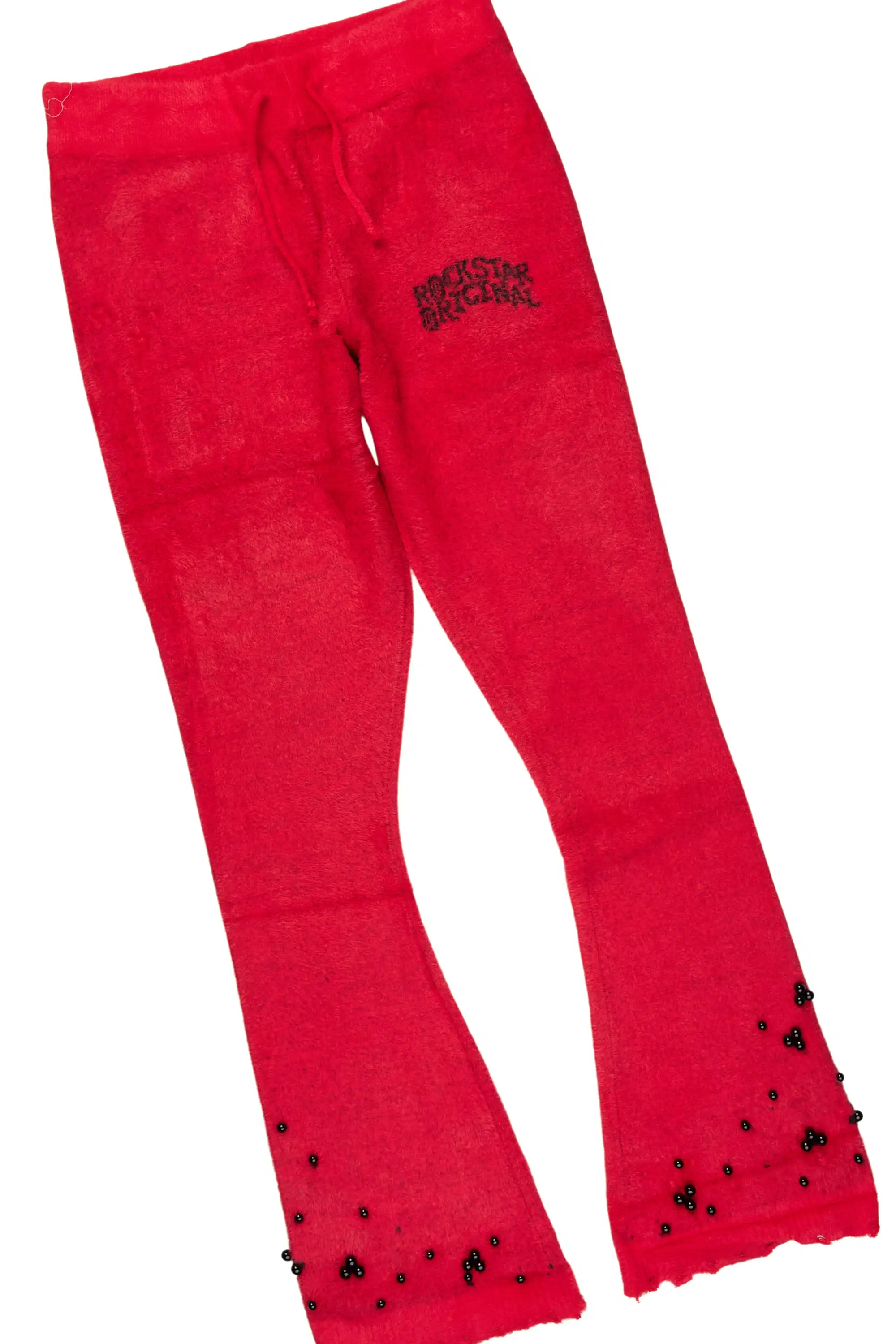 Peril Red Pearl Stone Hoodie Stacked Flare Track Set - Image 8