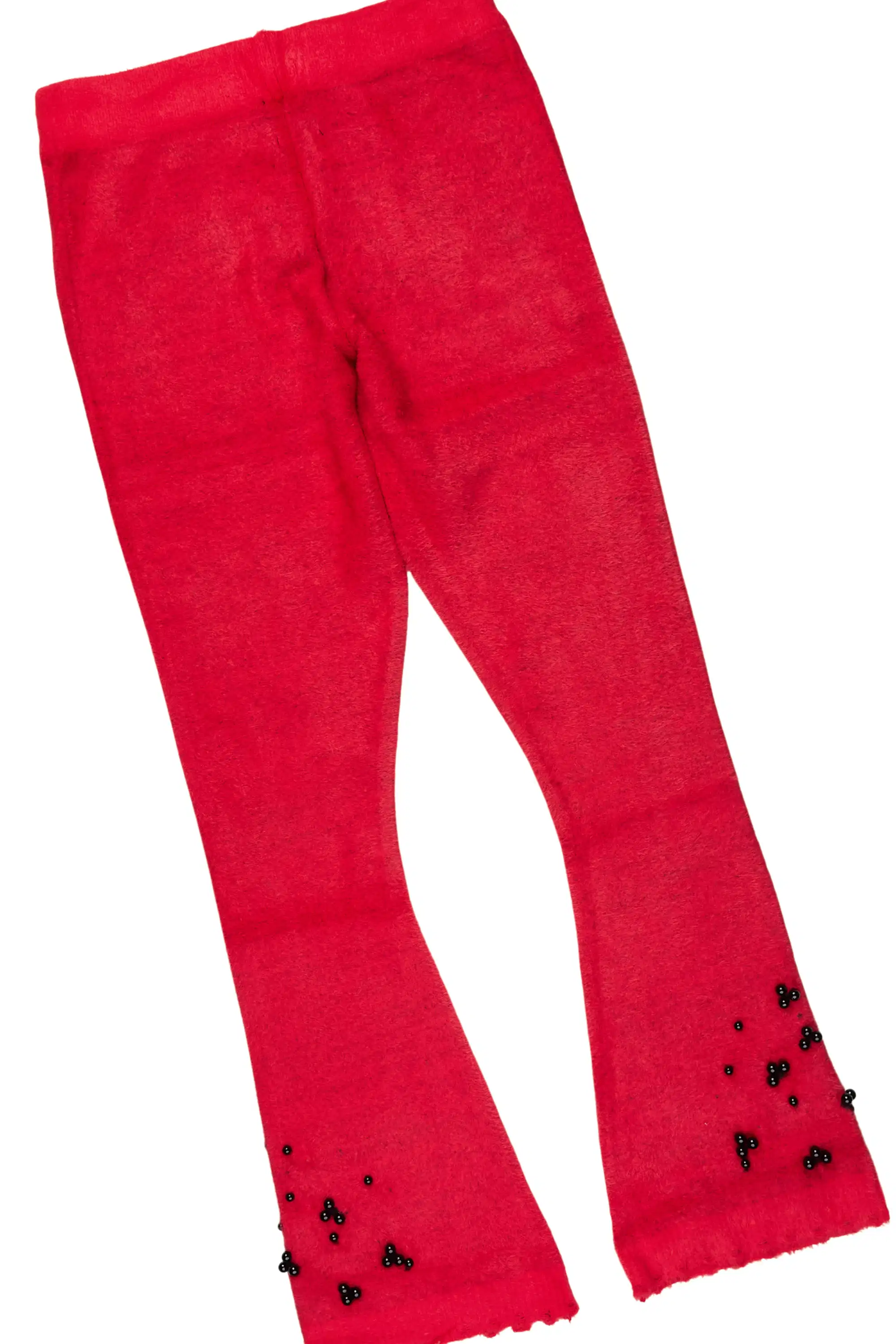 Peril Red Pearl Stone Hoodie Stacked Flare Track Set - Image 9