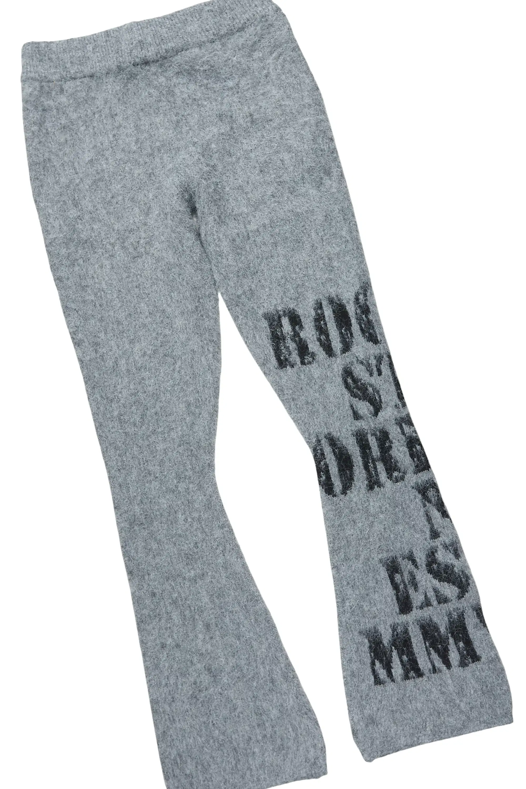 Steri Grey Mohair Hoodie Stacked Flare Track Set - Image 9