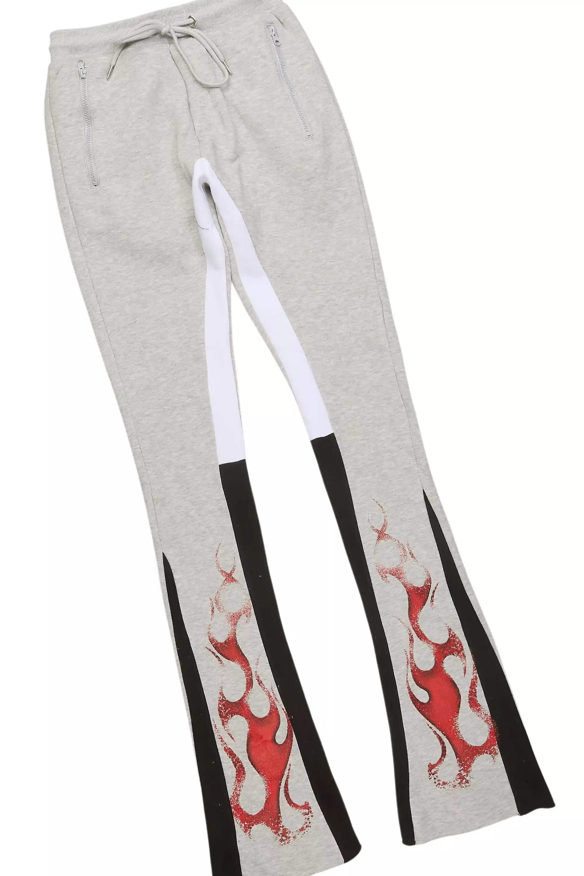 Torrez Heather Grey/Red Hoodie/Stacked Track Set - Image 9