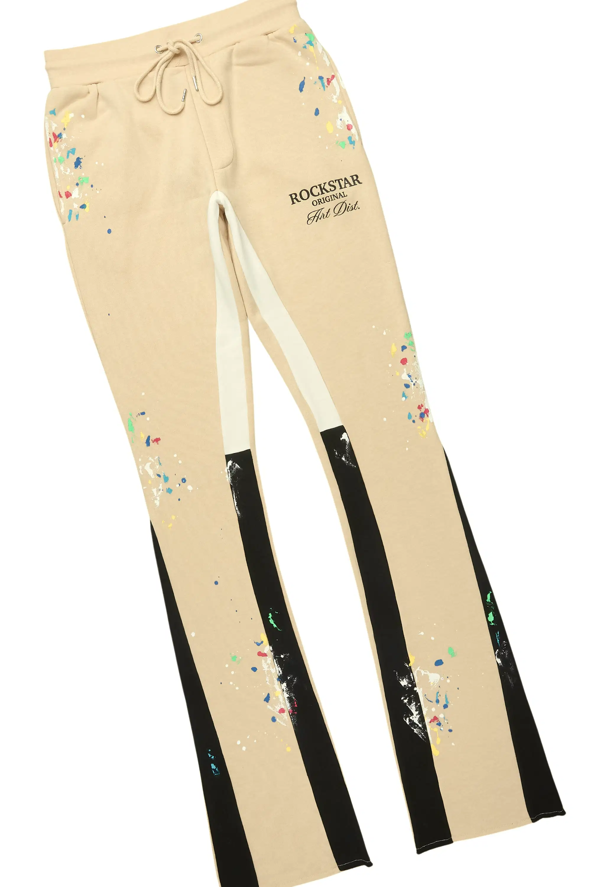 Art Dist 2.0 Beige/Multi Hoodie/Stacked Flare Track Set - Image 8