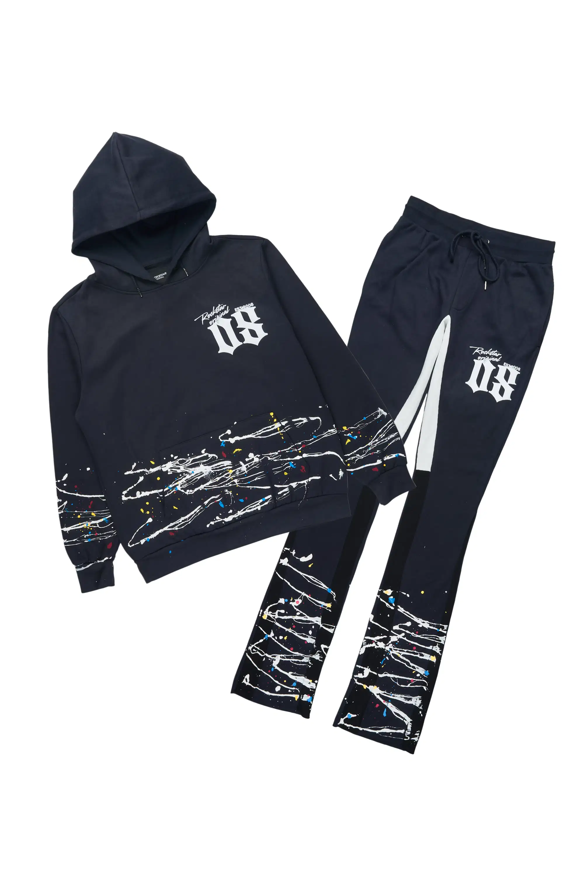 Horia Charcoal/Multi Hoodie/Stacked Flare Track Set