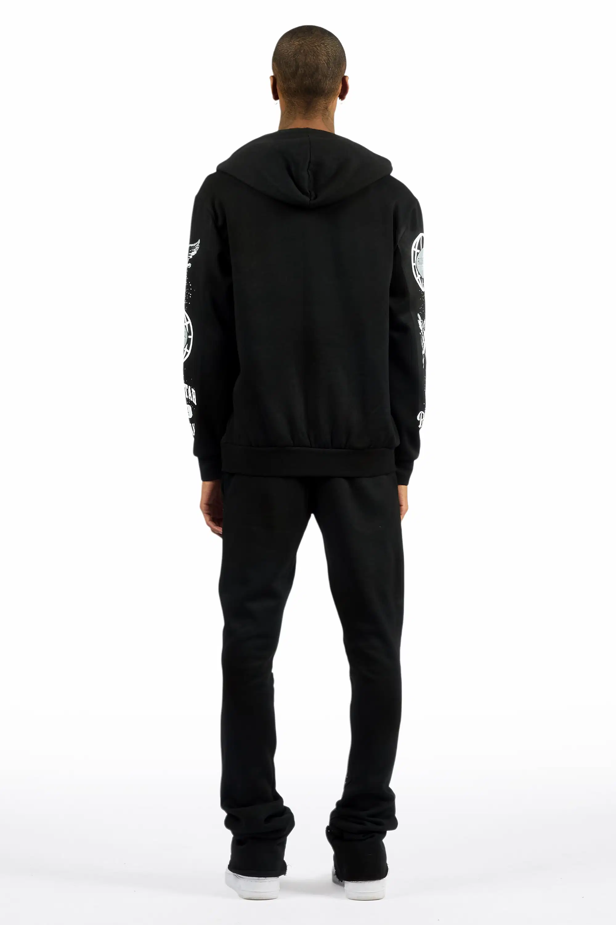 Gutta 2.0 Black Rhinestone Hoodie/Stacked Flare Track Set - Image 6