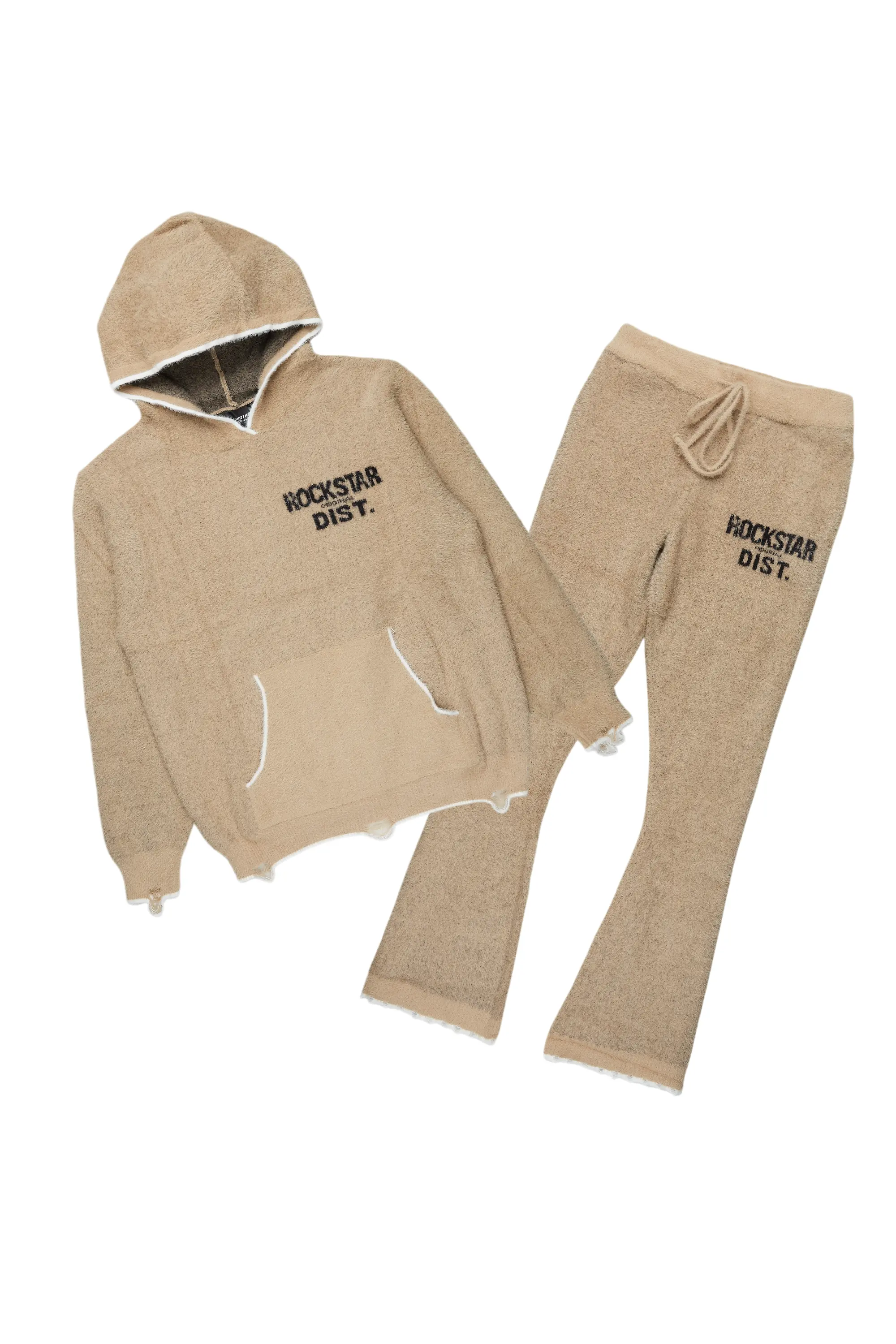 Lake Beige Mohair Knit Track Set - Image 2