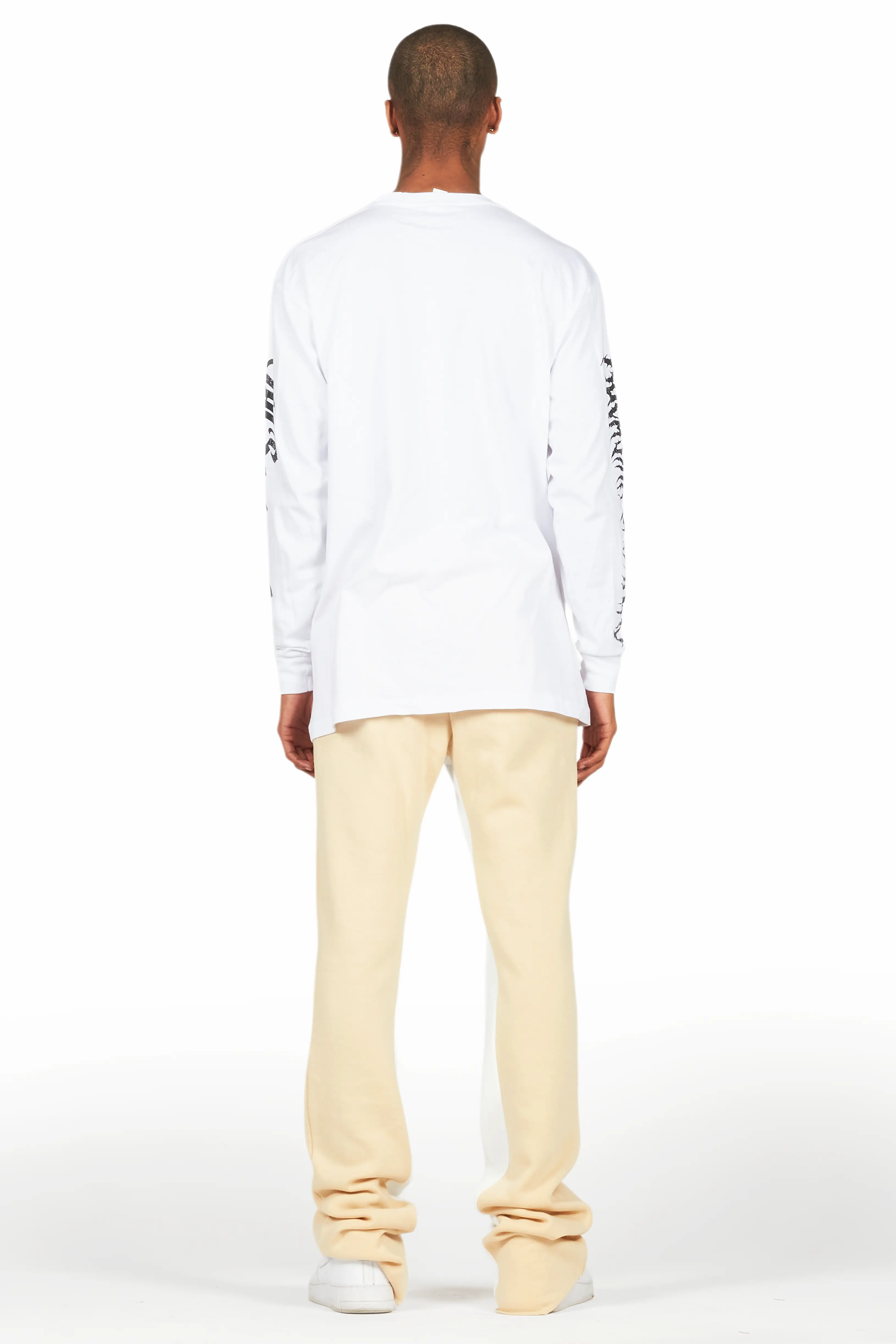 All Seeing Eyes White/Beige Long Sleeve T-Shirt/Baggy Pant Set - Image 4
