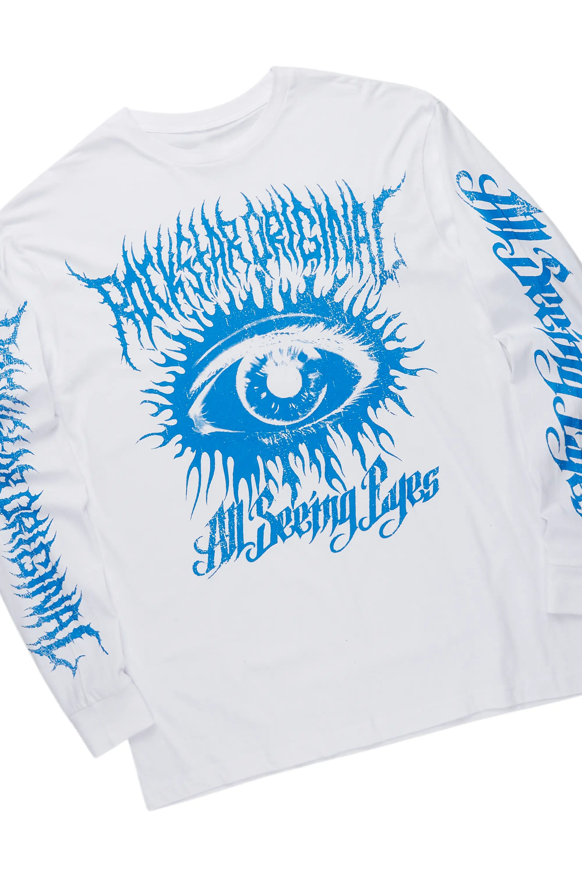 All Seeing Eyes White/Royal Long Sleeve T-Shirt/Baggy Pant Set - Image 7