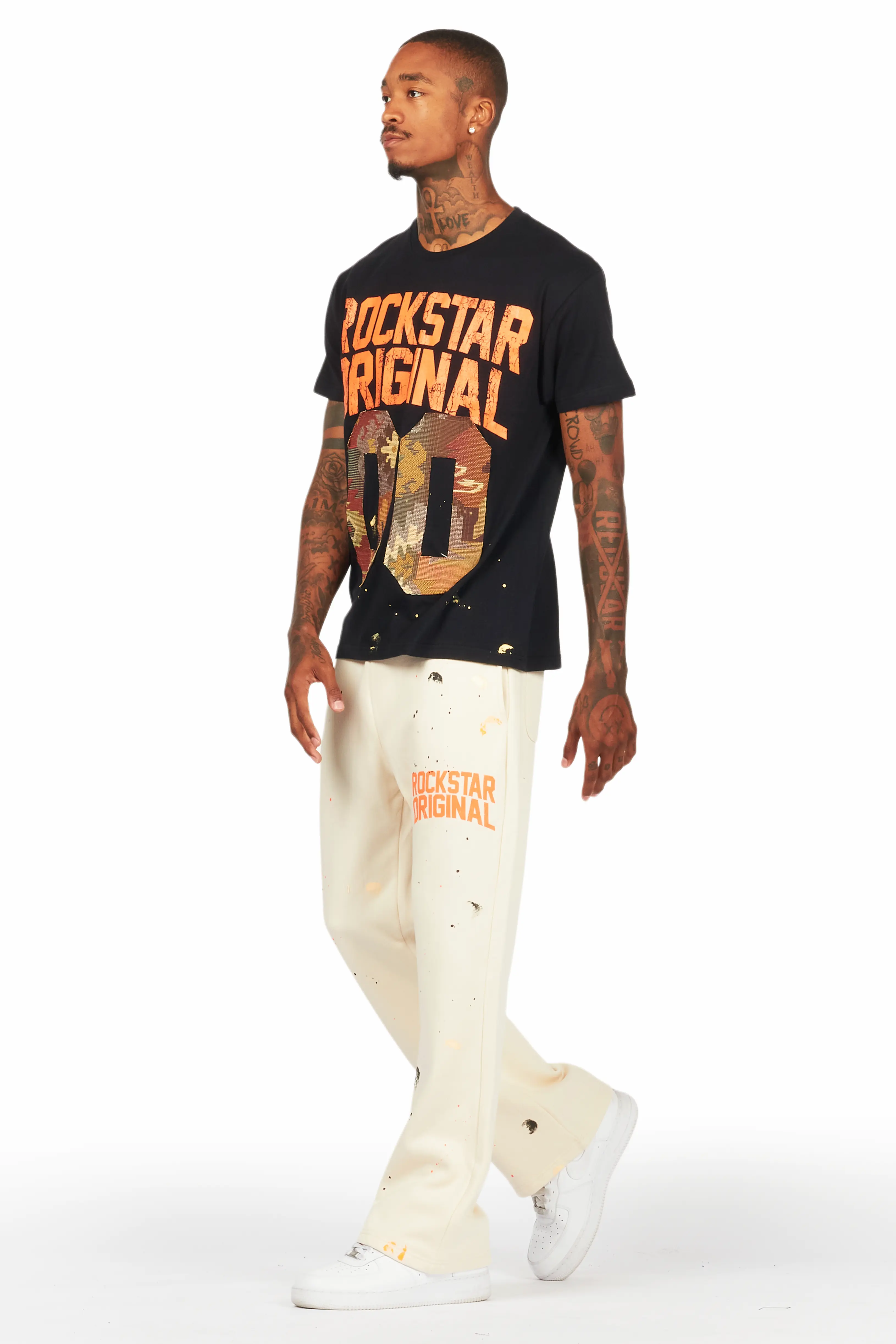 Iver Black/Beige T-Shirt/Stacked Flare Track Set - Image 5