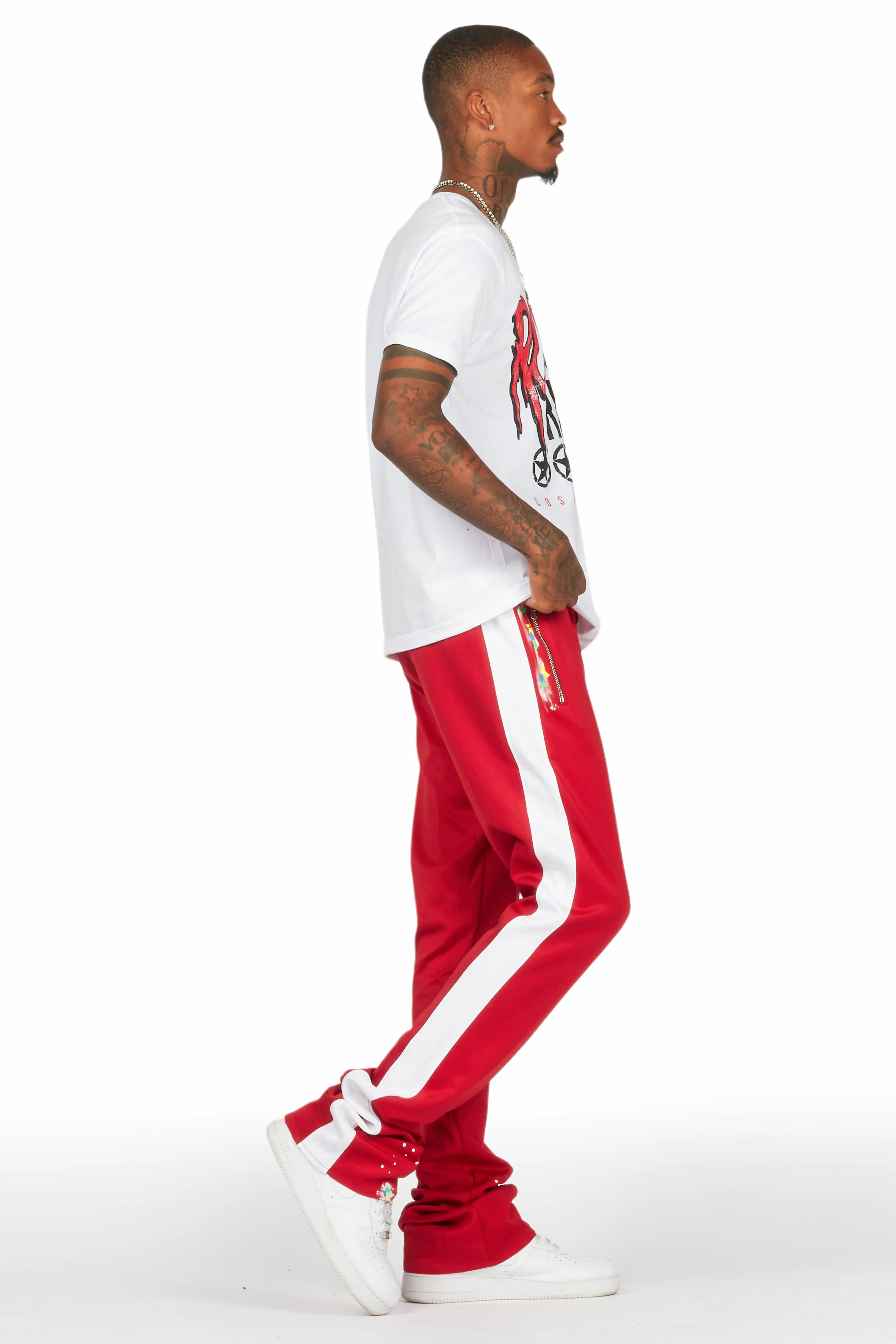 Wizzurd White/Red T-Shirt/Stacked Flare Track Set - Image 3
