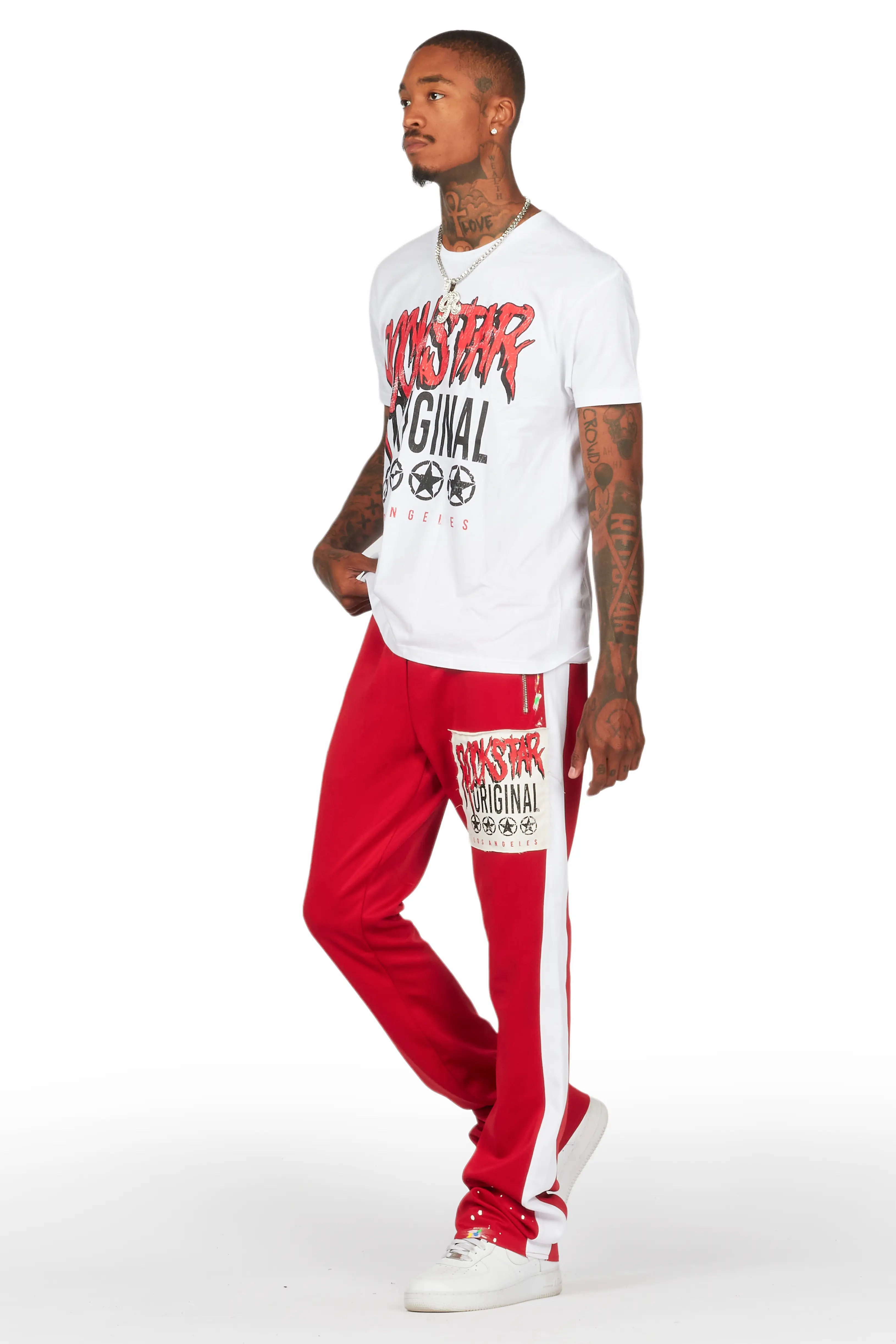 Wizzurd White/Red T-Shirt/Stacked Flare Track Set - Image 5