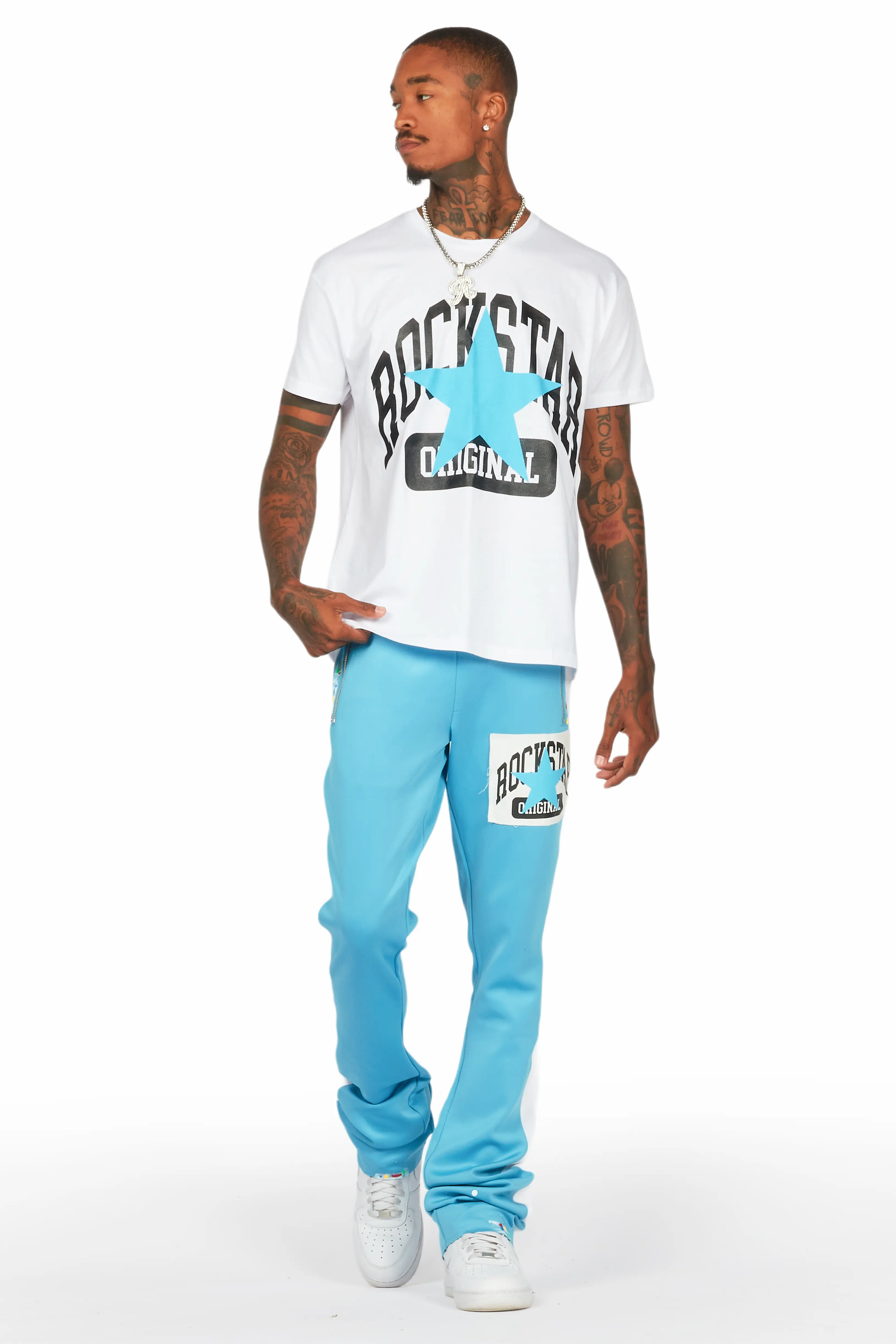 Dash White/Blue T-Shirt/Super Stacked Flare Track Set - Image 3