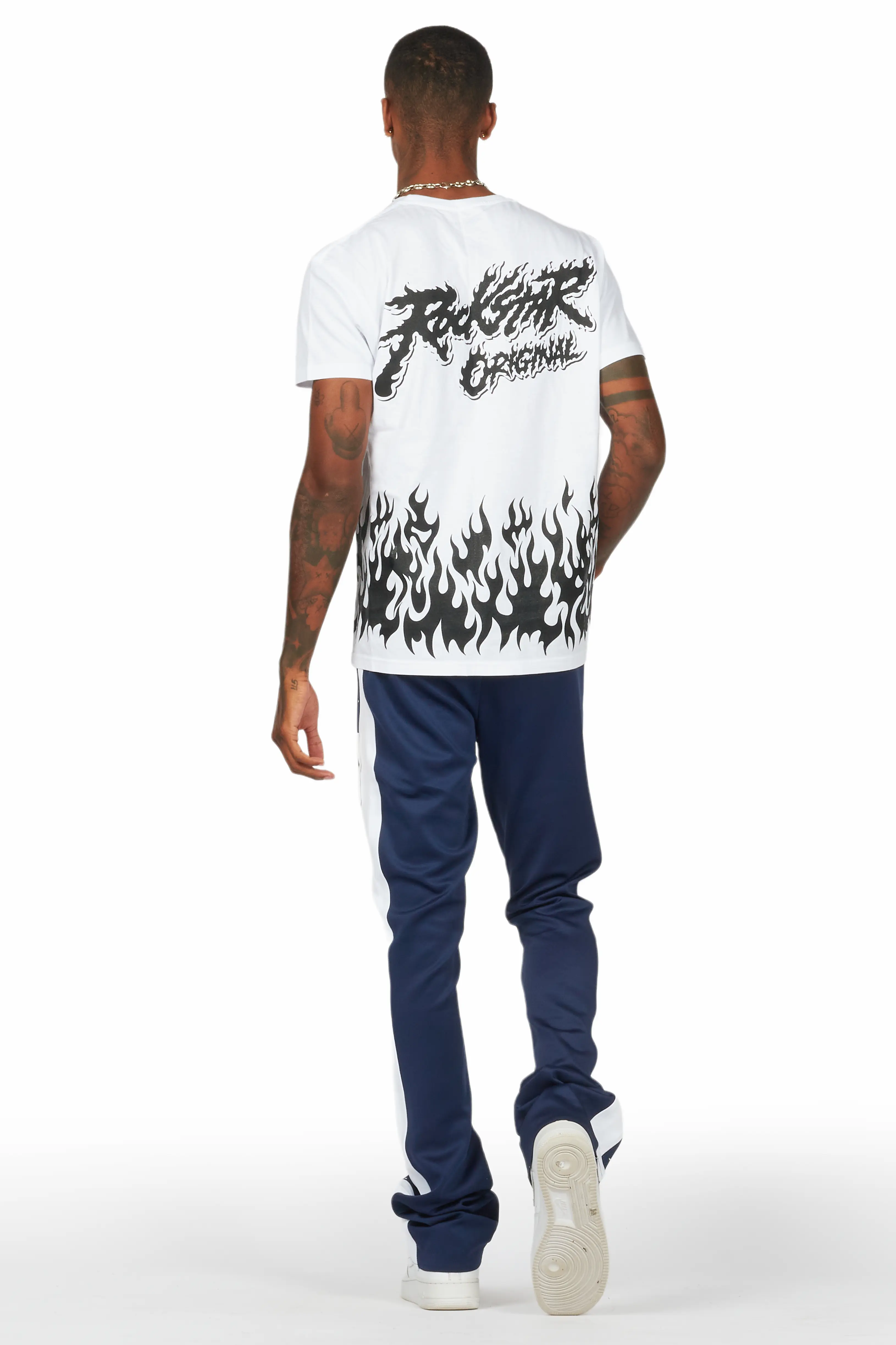 Bubble White/Navy T-Shirt/Stacked Flare Track Set - Image 4