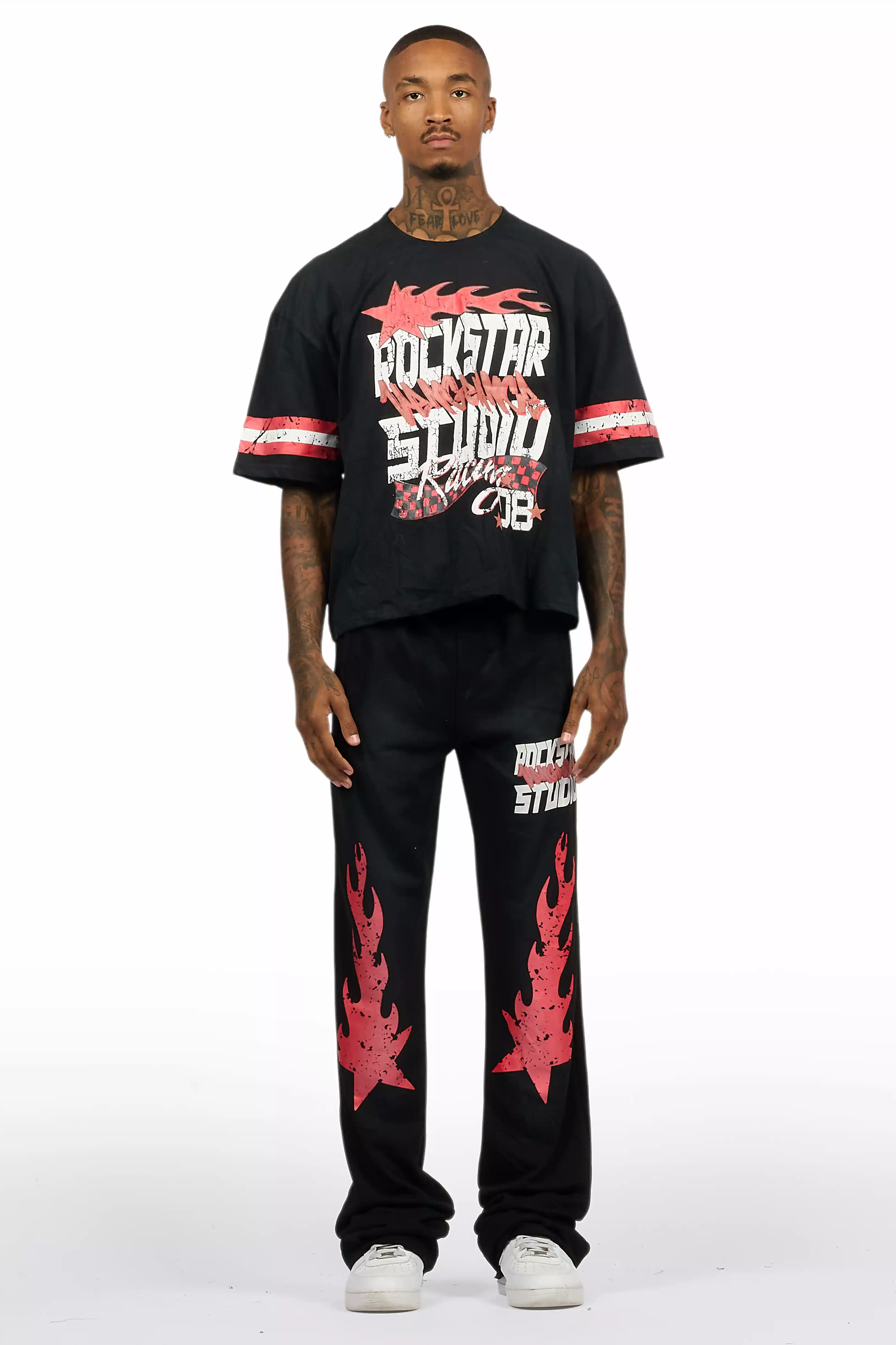 Garo Black T-Shirt/Baggy Stacked Track Set - Image 2