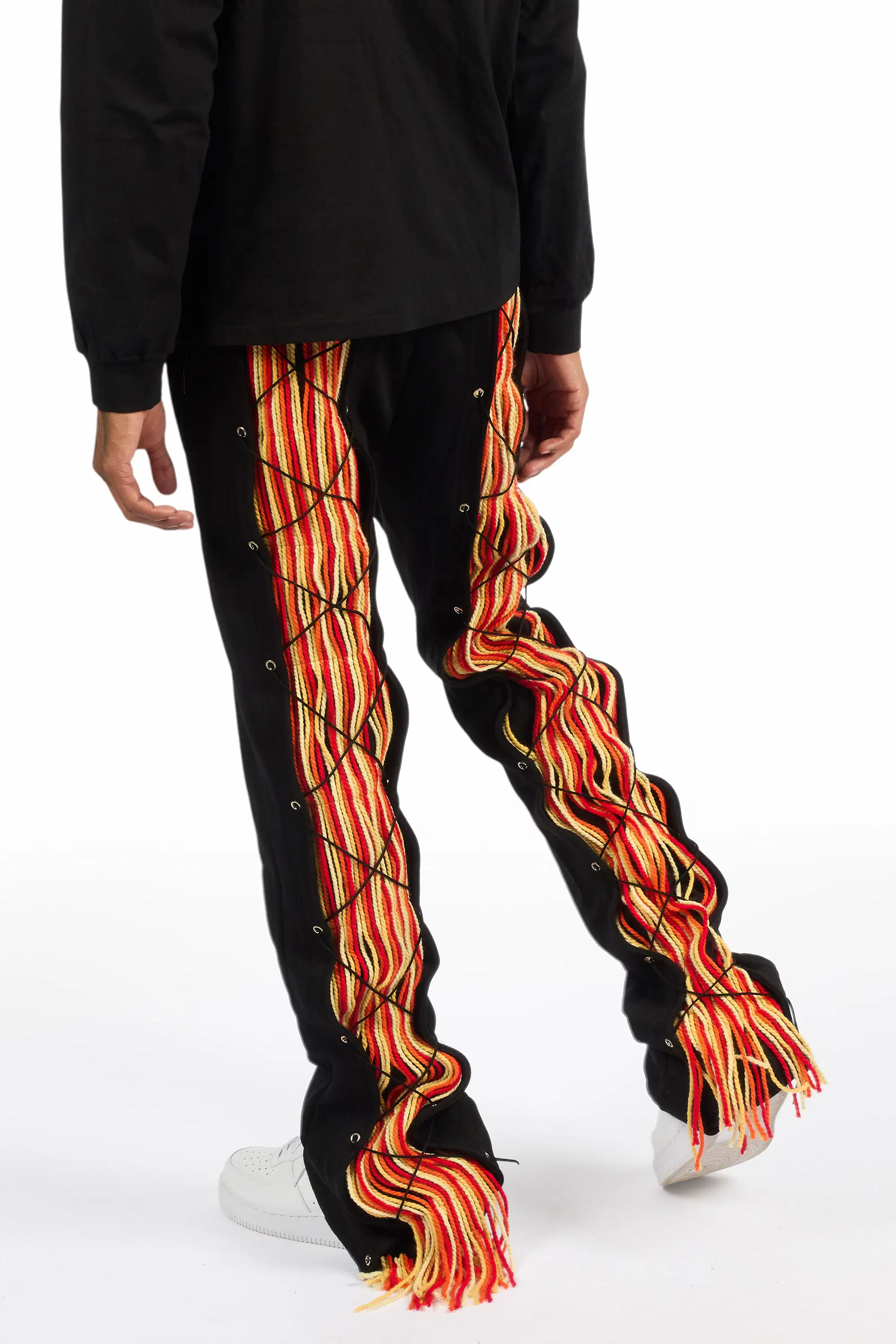 Antal Black Long Sleeve T-Shirt/Baggy Stacked Track Set - Image 6