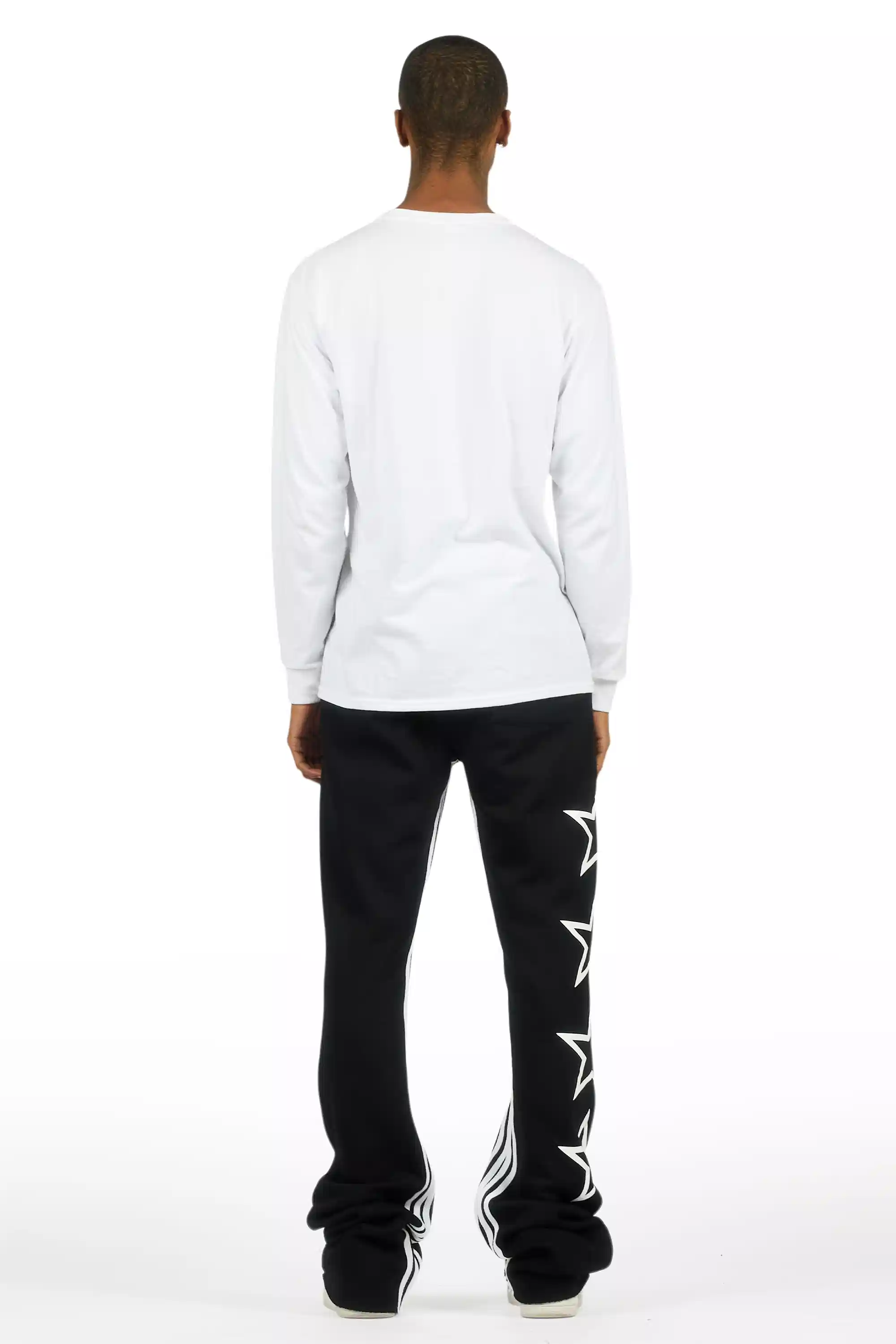 Skender Black Baggy Stacked Pant - Image 6
