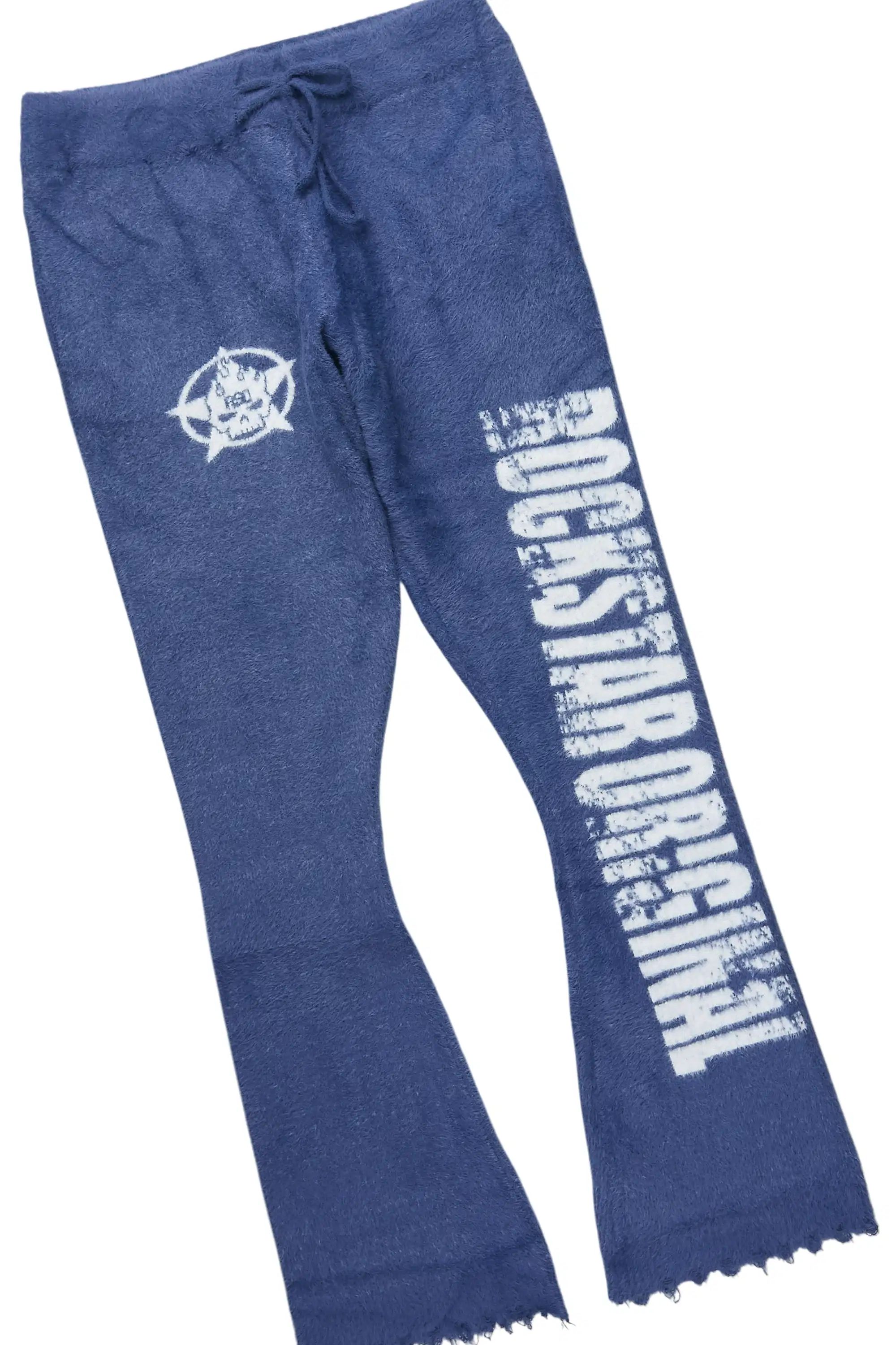 Keve White/Navy T-Shirt/Knitted Mohair Flare Pant Set - Image 6