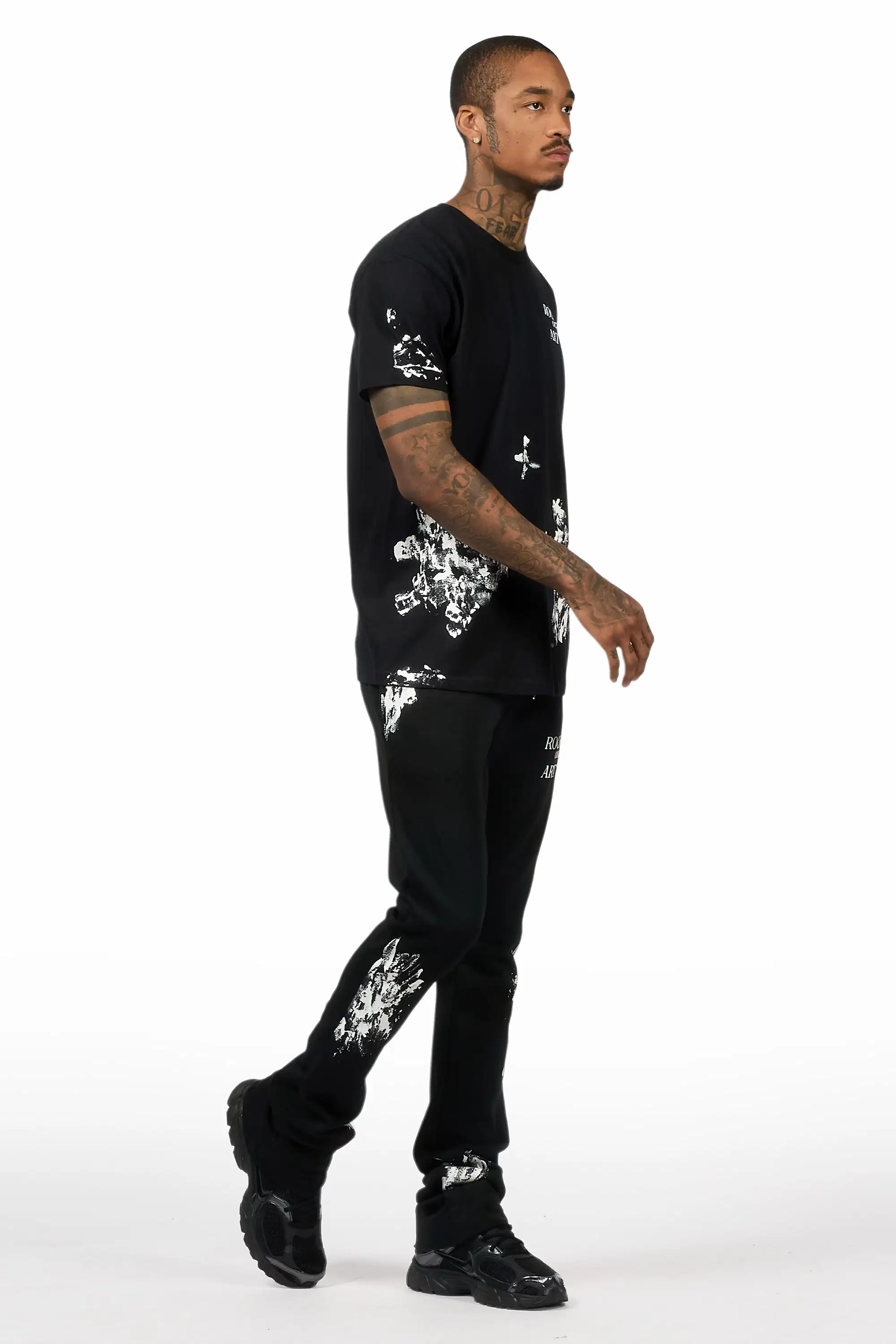 Filip Black/White T-Shirt/Stacked Track Set - Image 6