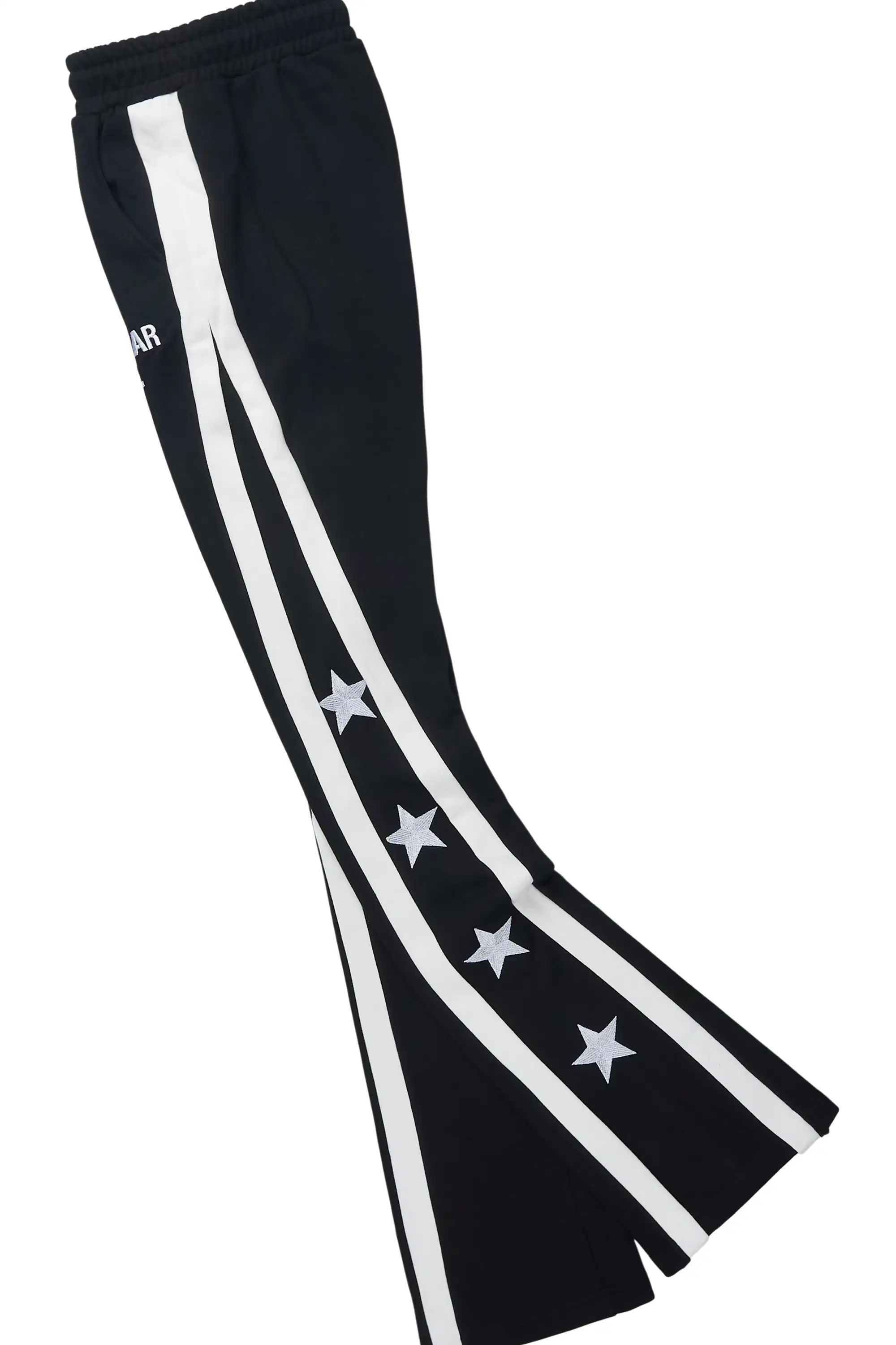 Arkady Black Muscle T-Shirt/Black Stacked Flare Pant Set - Image 9
