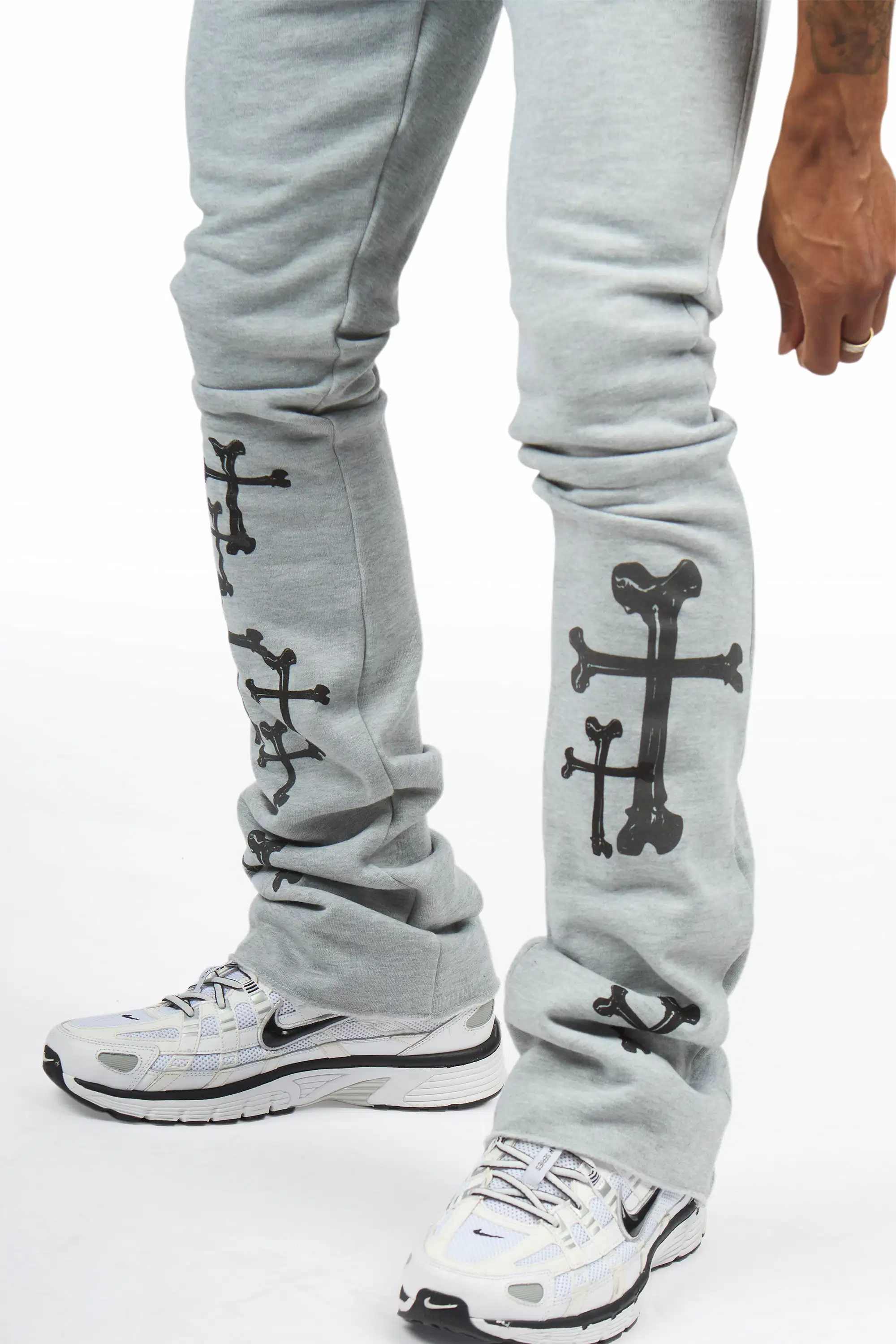 Olivier 2.0 Heather Grey T-Shirt/Stacked Flare Track Set - Image 4