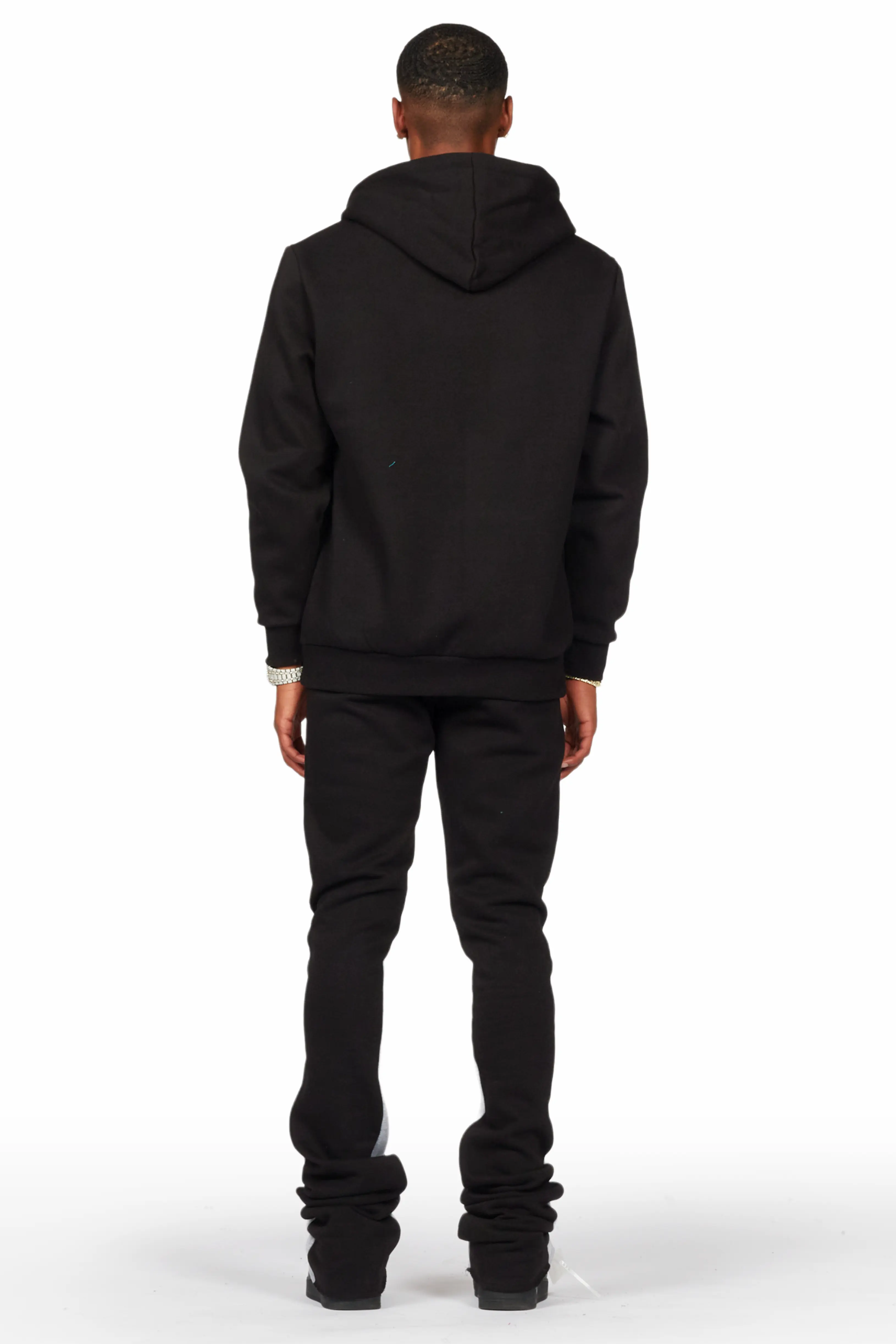 Thierry Black Super Stacked Flare Track Pant Set - Image 6