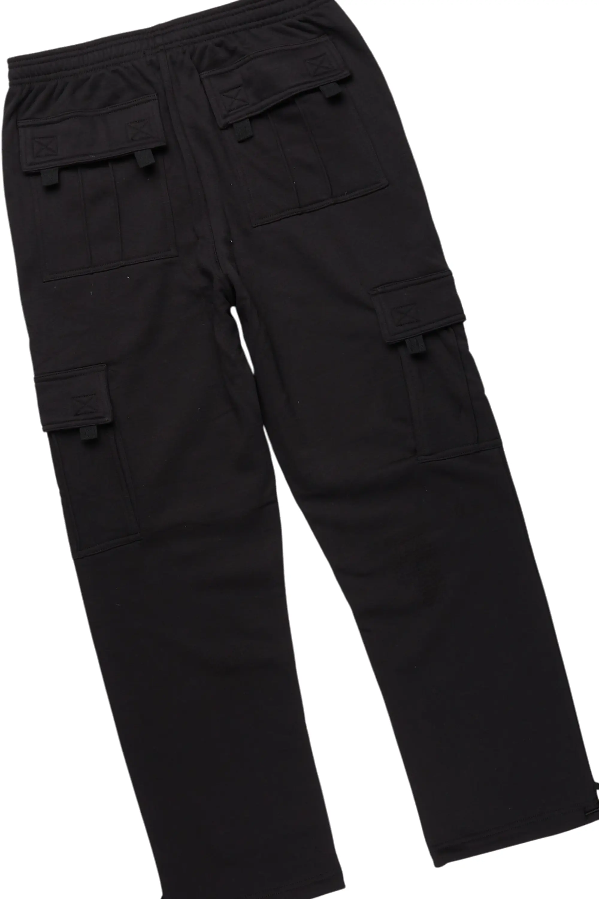 Basic Black Hoodie/Cargo Sweat Pant Set - Image 9
