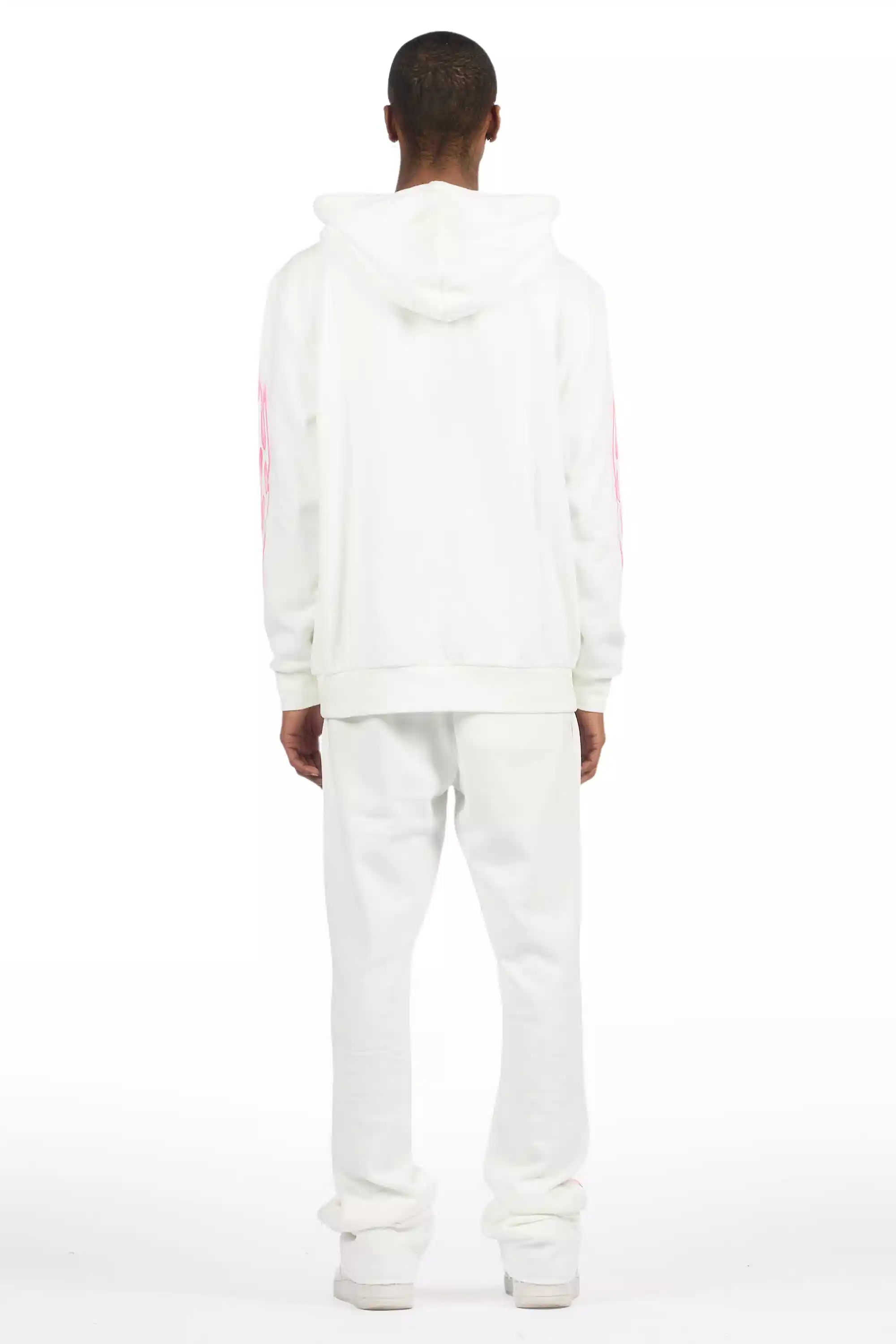 Eros White Hoodie/Stacked Pant Track Set - Image 5