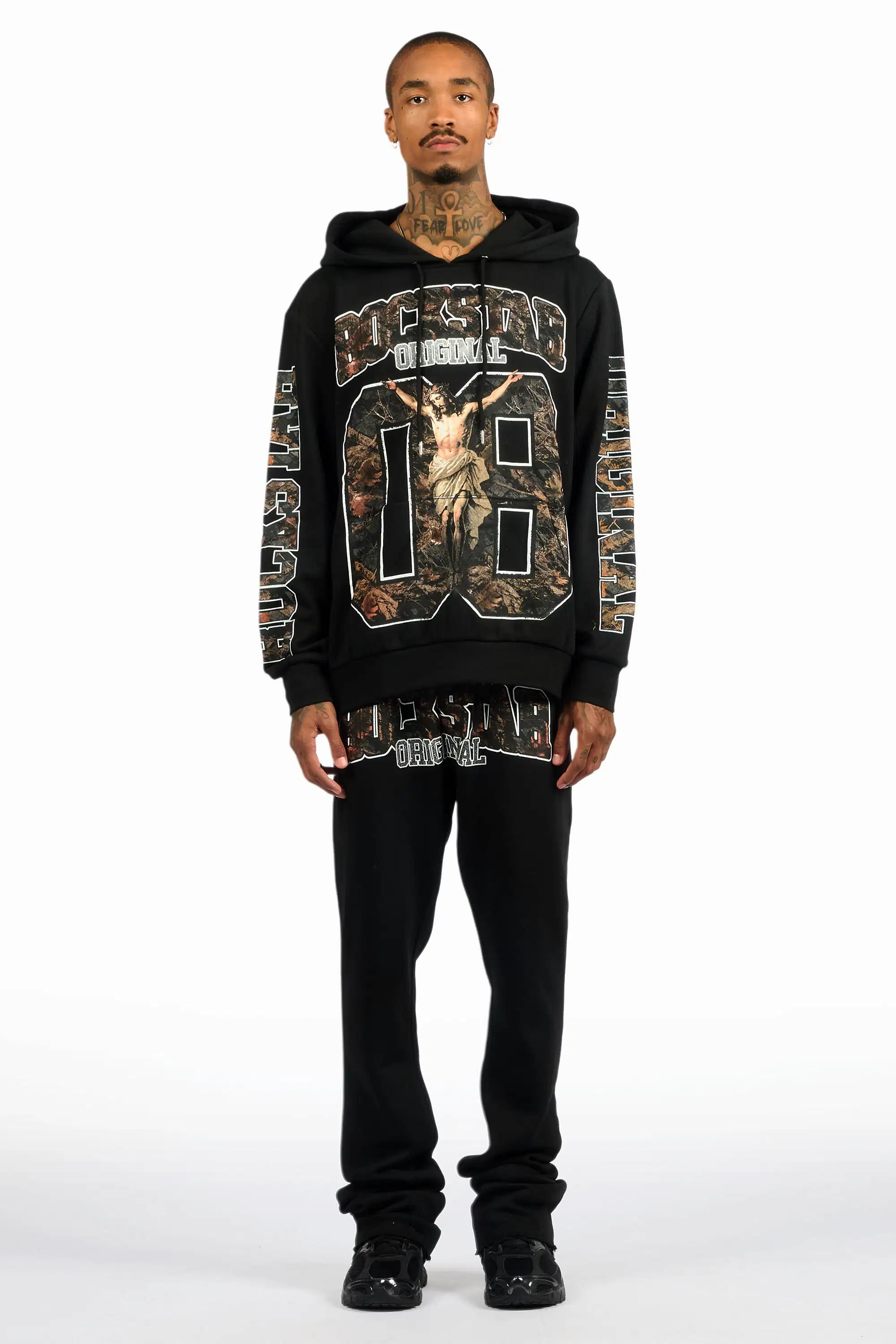 Fields Black Hoodie/Stacked Pant Track Set - Image 2