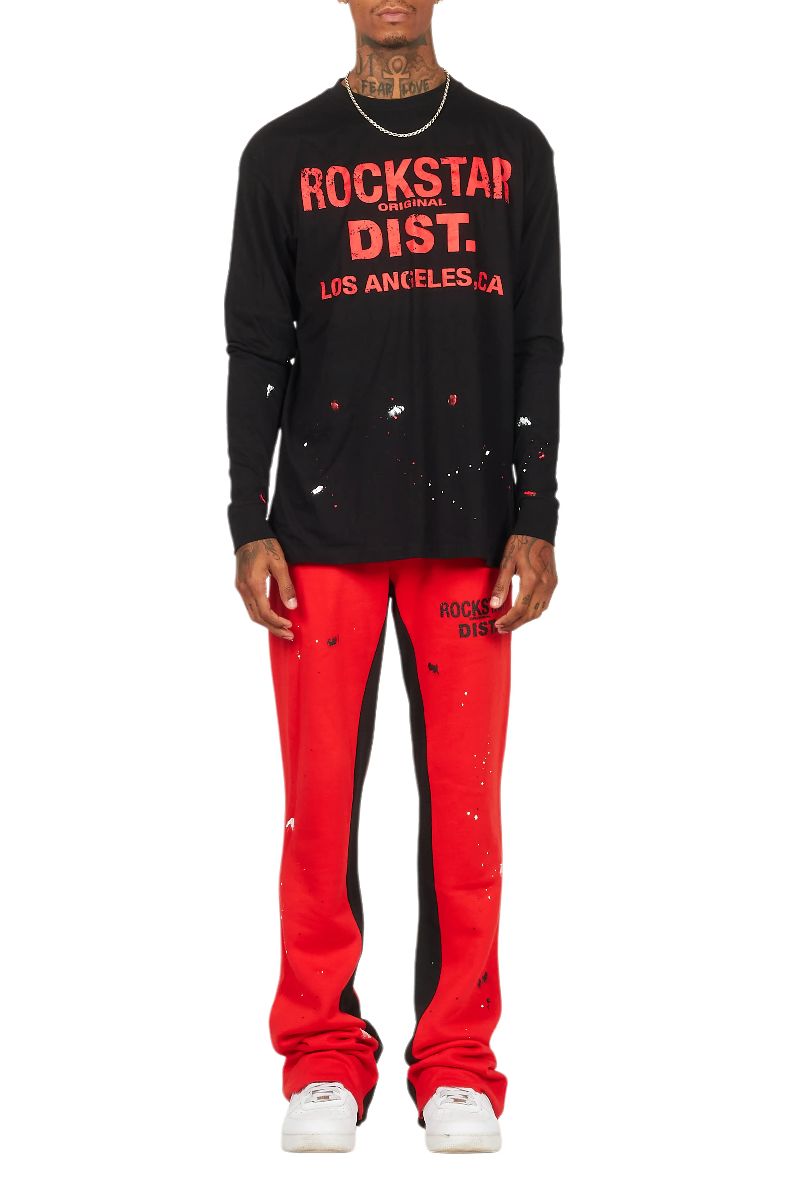 Scottie Red/Black Long Sleeve T-Shirt/Baggy Pant Set - Image 9
