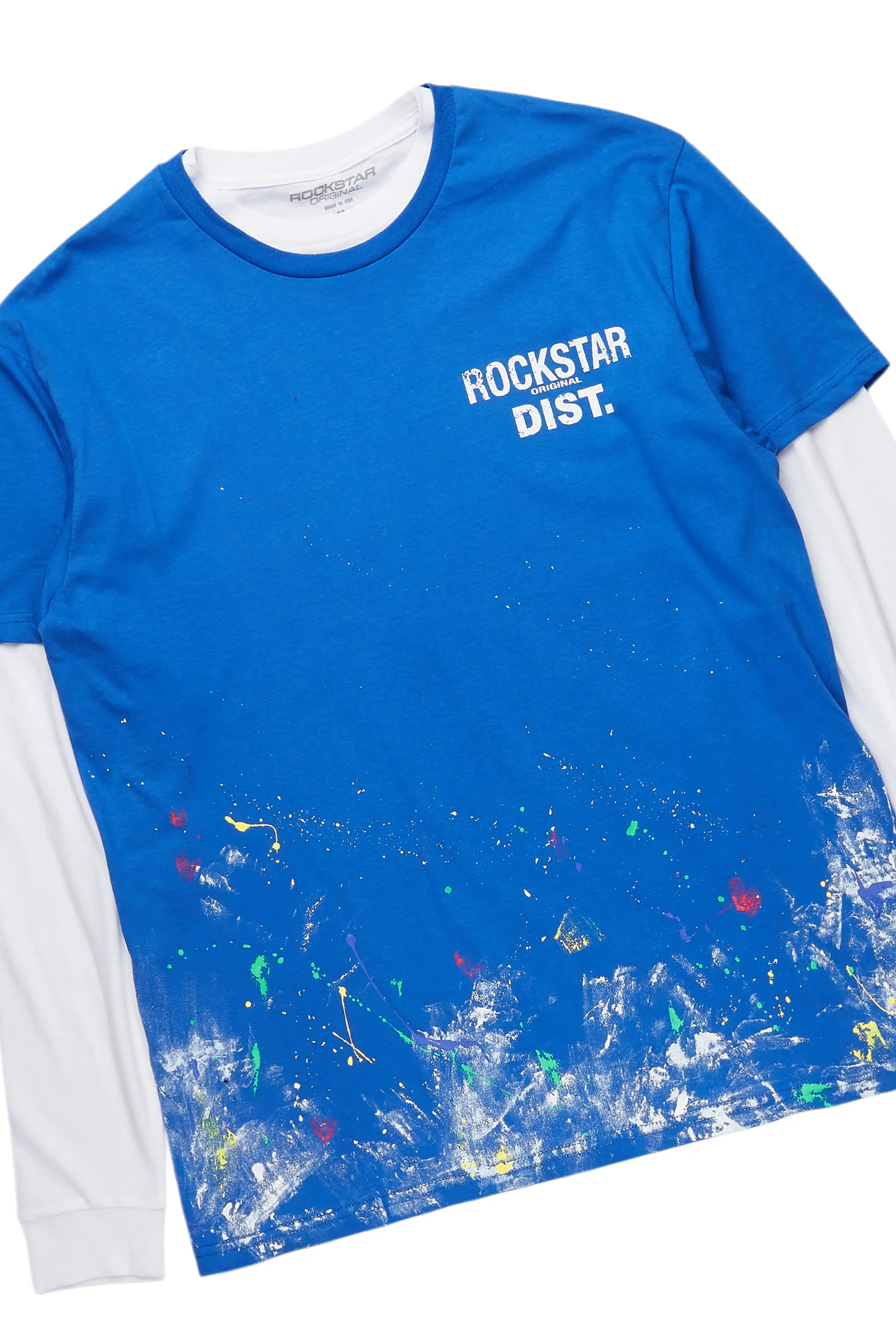 Aliyas White/Royal Double Layer T-Shirt/Baggy Pant Set - Image 7